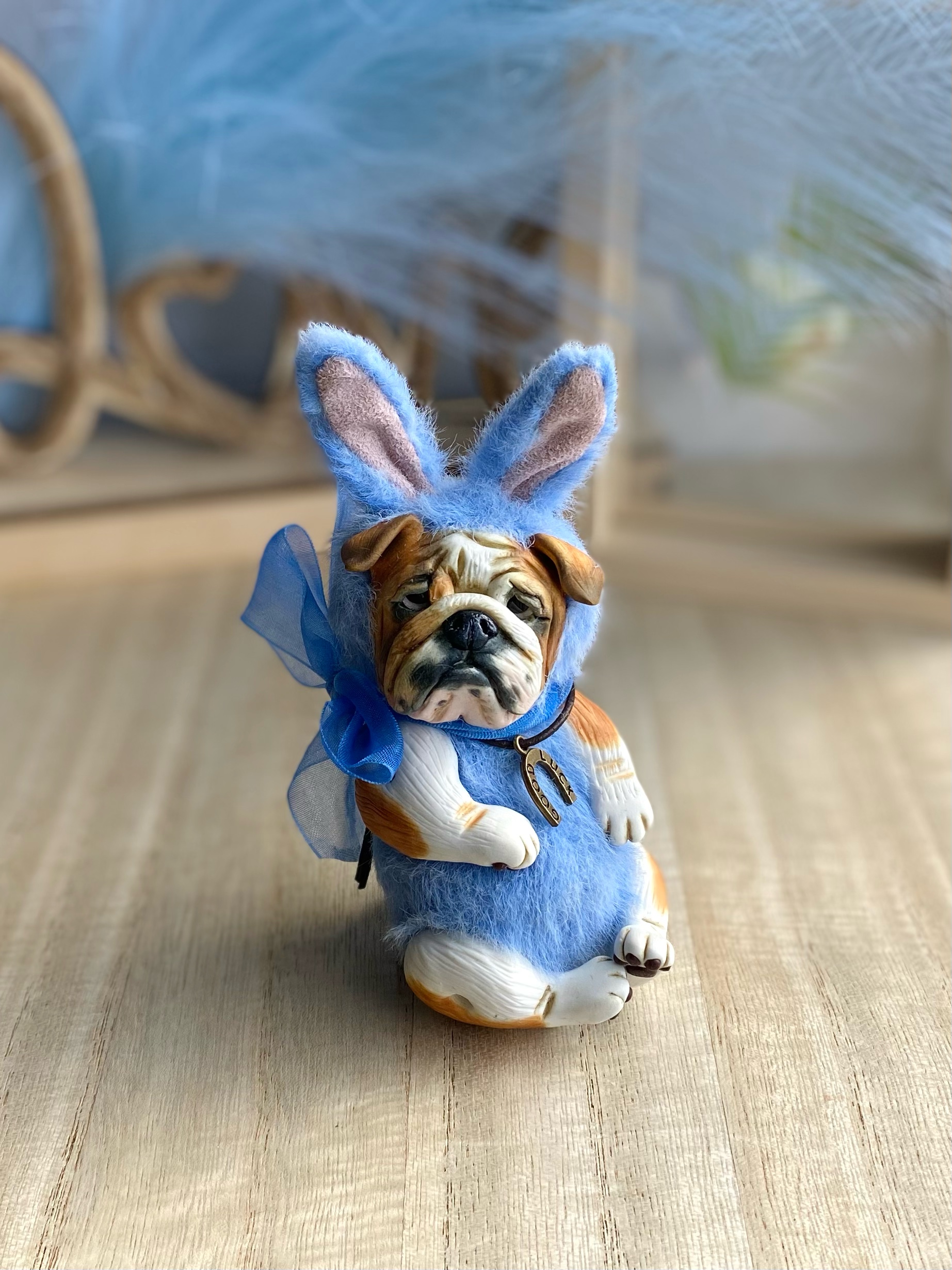 english bulldog funny bunny miniature