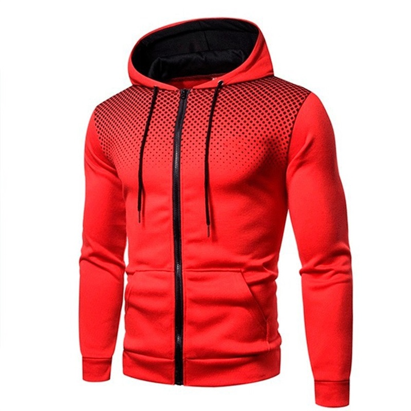 Mens Hoodie Zip Up Hoodie Sweatshirt Graphic Zipper Pocket Polka Pot Print Sports Outdoor Casual Da 4