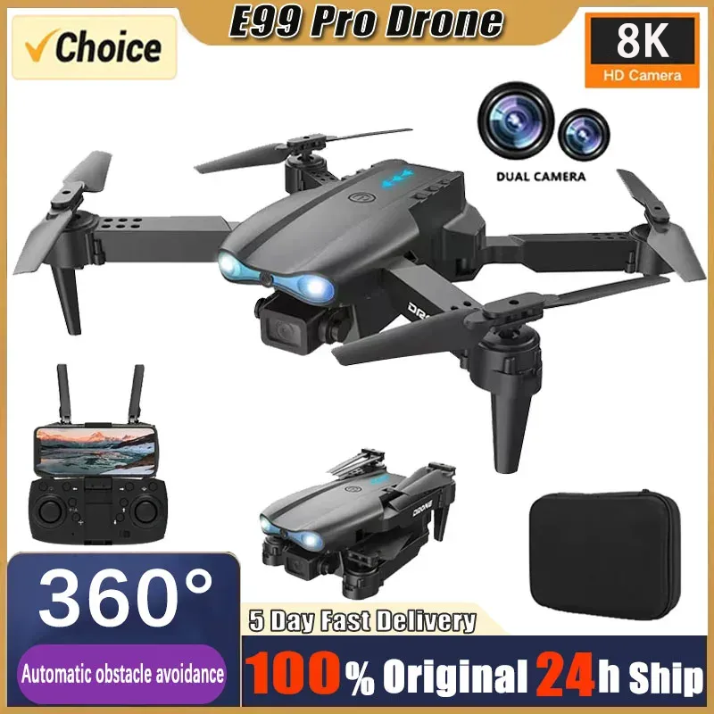 new e99 pro drones gps profesional 8k with hd camera fpv 5g wifi brushless motor foldable rc quadcopter obstacle avoidance dron