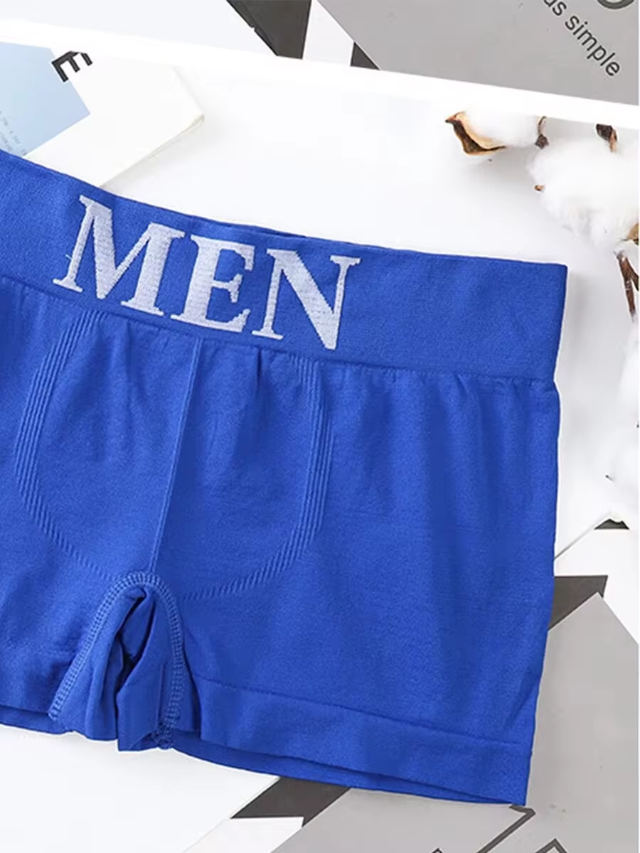 5 PCs Men's High Elastic Plain Color Comfortable Boxer Briefs Panties Breathable Pantyhose