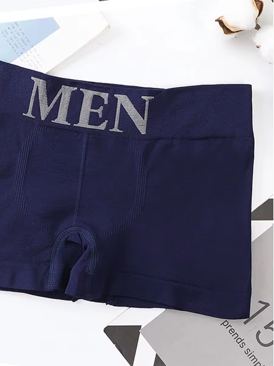 5 PCs Men's High Elastic Plain Color Comfortable Boxer Briefs Panties Breathable Pantyhose