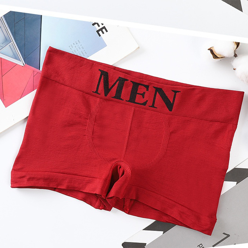 5 PCs Men's High Elastic Plain Color Comfortable Boxer Briefs Panties Breathable Pantyhose