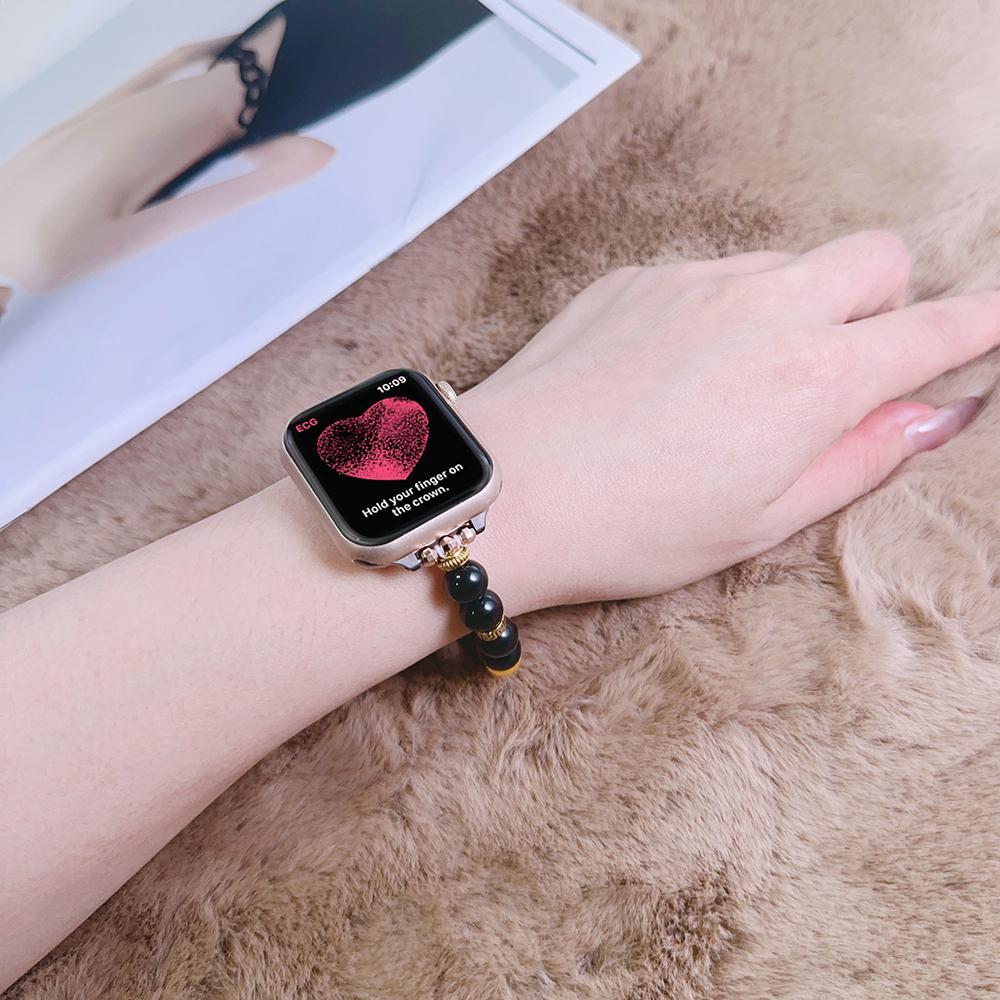 For Apple Watch 46mm / 49mm / 45mm / 44mm Tibetan Beaded Bracelet Watch Band(21-eyed Dzi Bead)