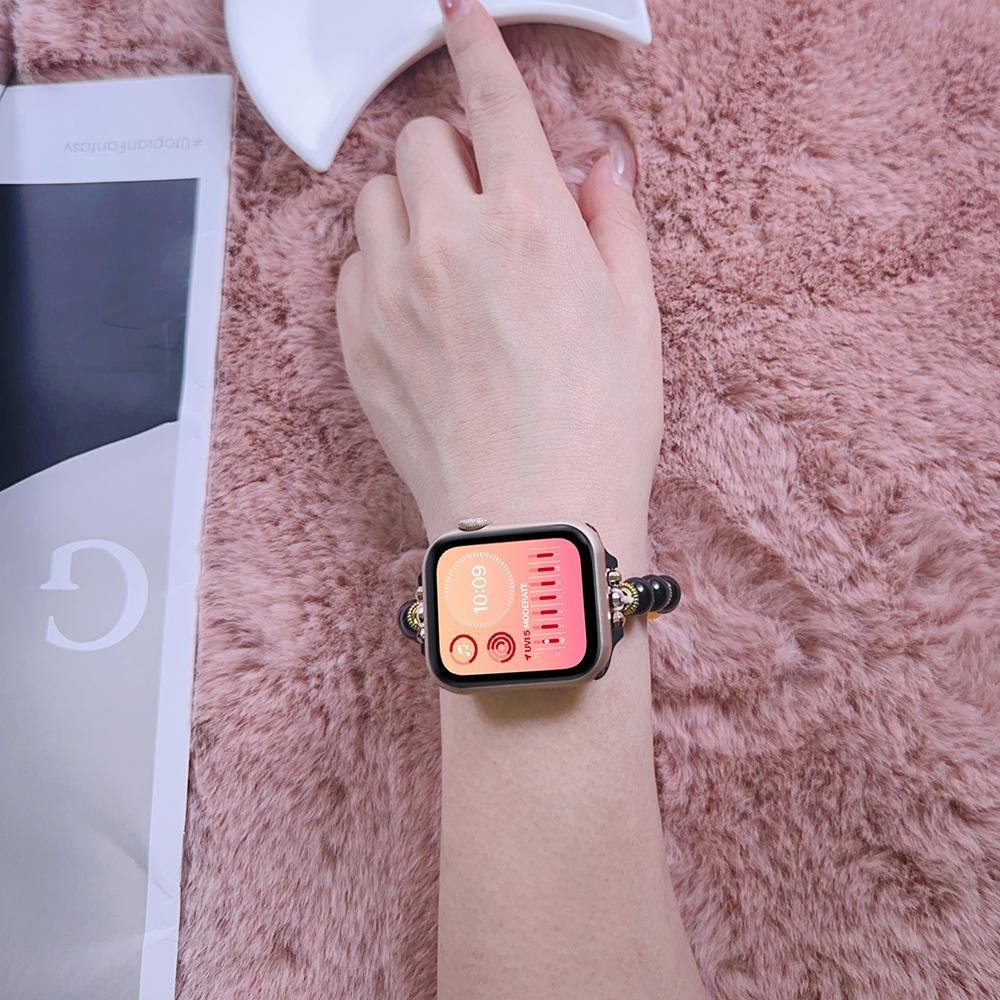 For Apple Watch 46mm / 49mm / 45mm / 44mm Tibetan Beaded Bracelet Watch Band(21-eyed Dzi Bead)