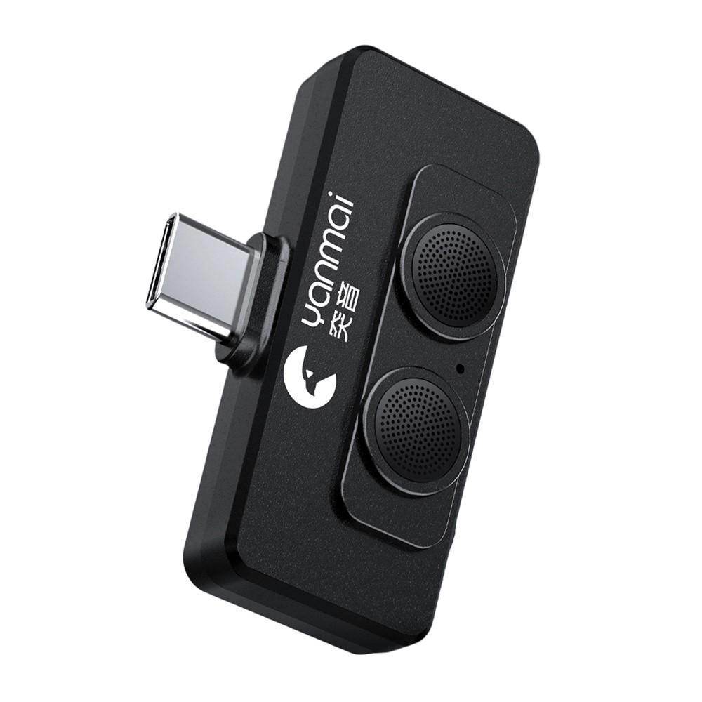 yanmai r6 vlogging / recording type-c mini microphone ai + anc smart noise reduction mic(black)