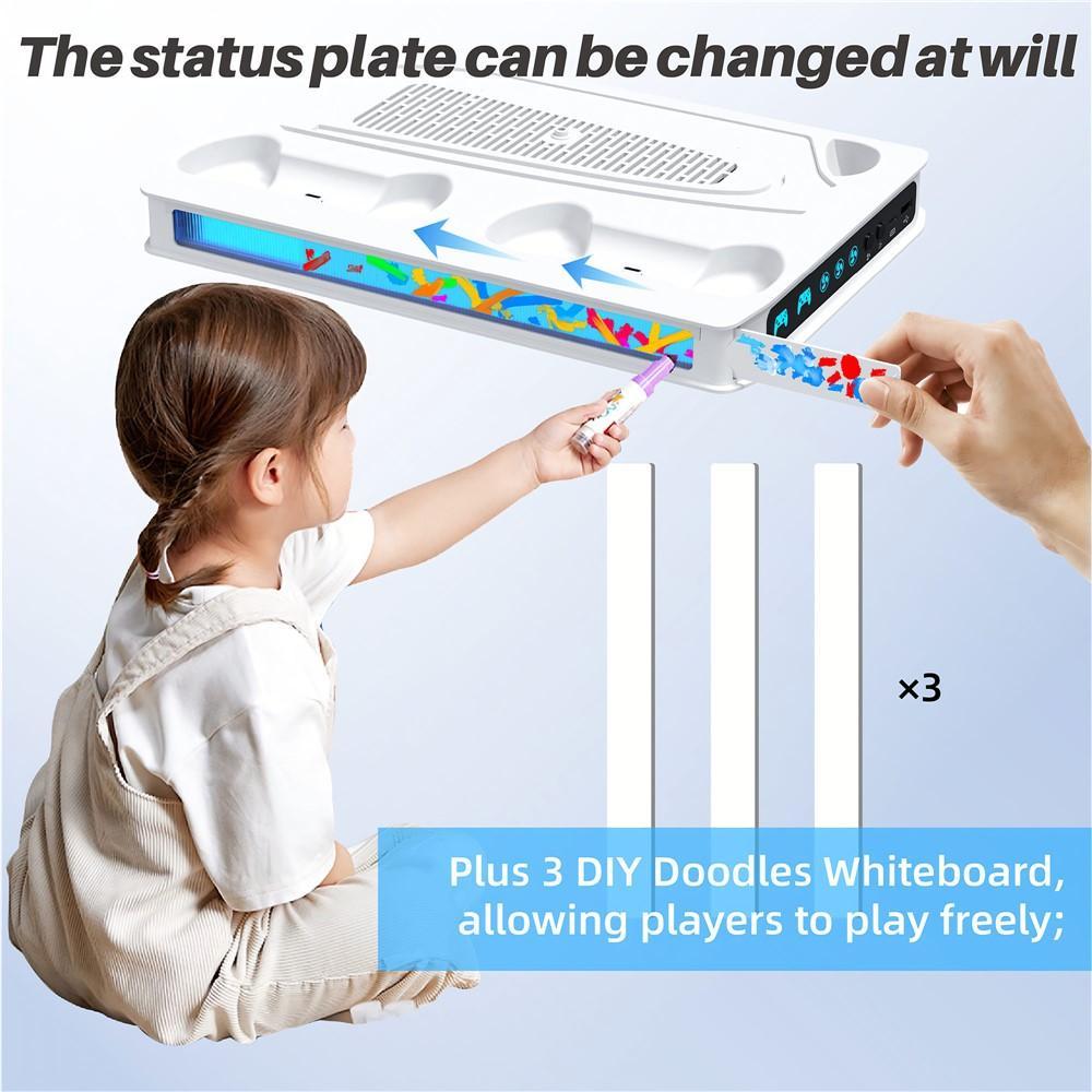 Game Console Cooling Fan Base Charger Stand For Sony PlayStation 5 Pro / 5 Slim / 5(Black)