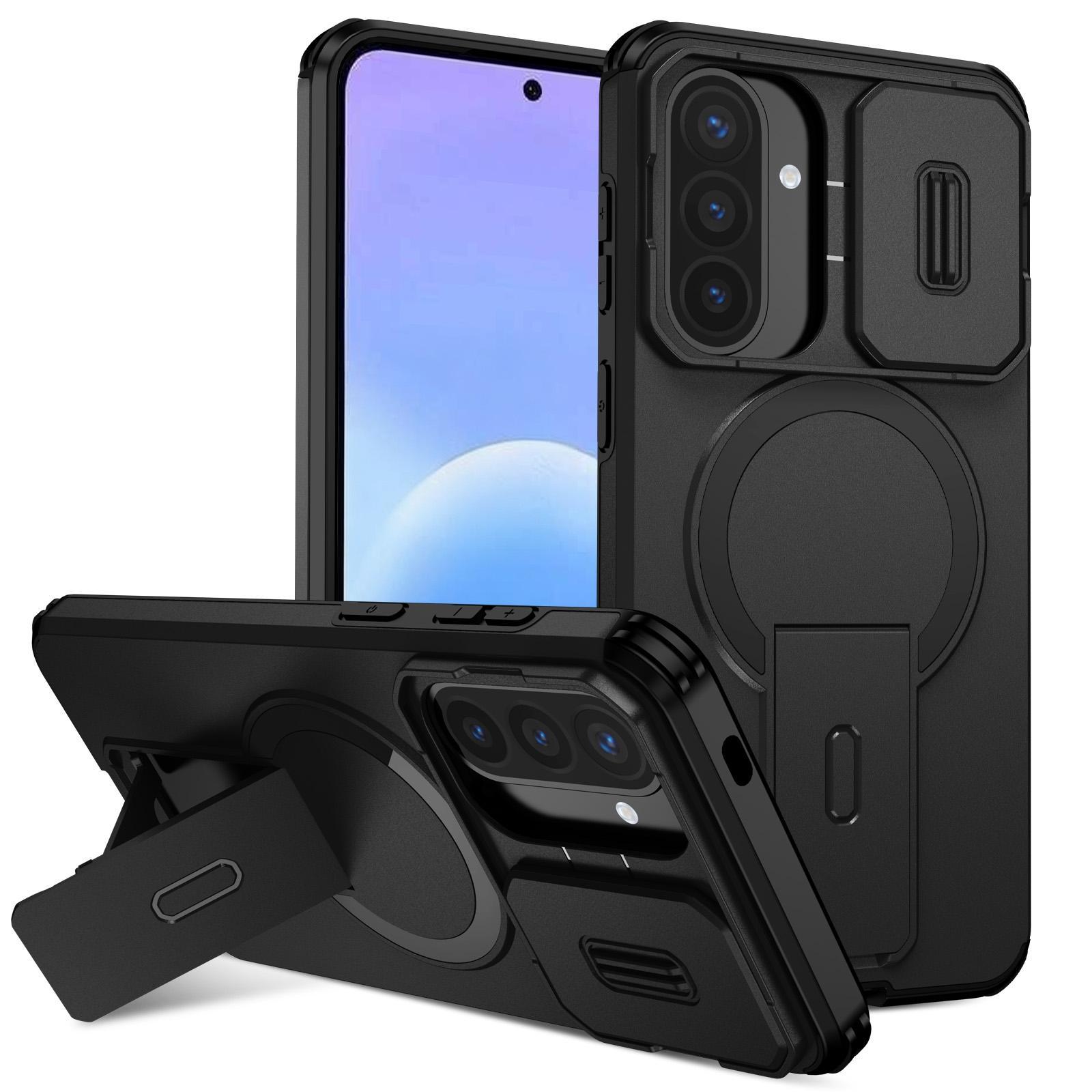 For Samsung Galaxy A57 5G Sliding Camshield MagSafe Holder Phone Case(Orange)