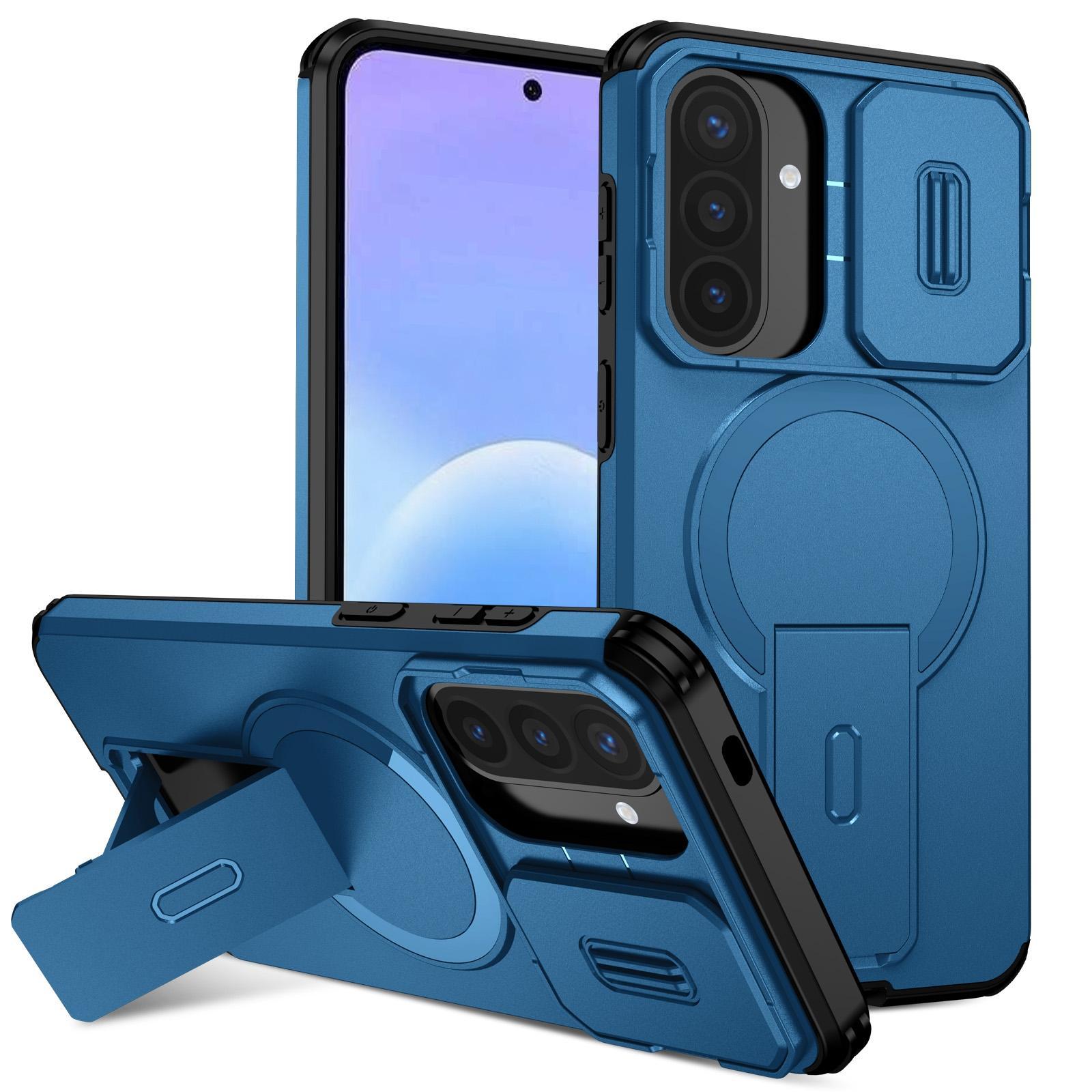 For Samsung Galaxy A57 5G Sliding Camshield MagSafe Holder Phone Case(Orange)