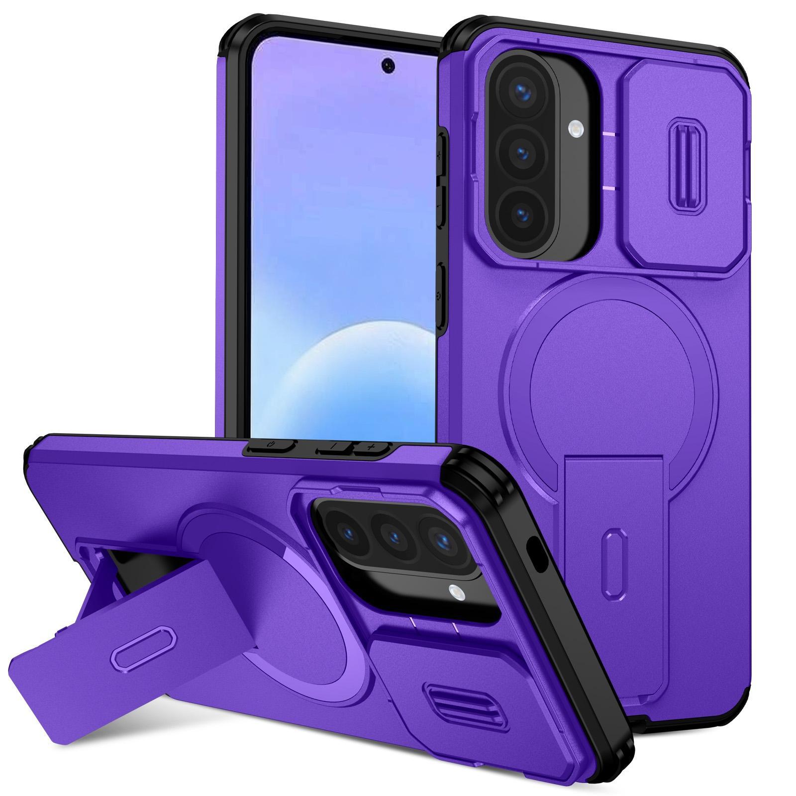 For Samsung Galaxy A57 5G Sliding Camshield MagSafe Holder Phone Case(Orange)