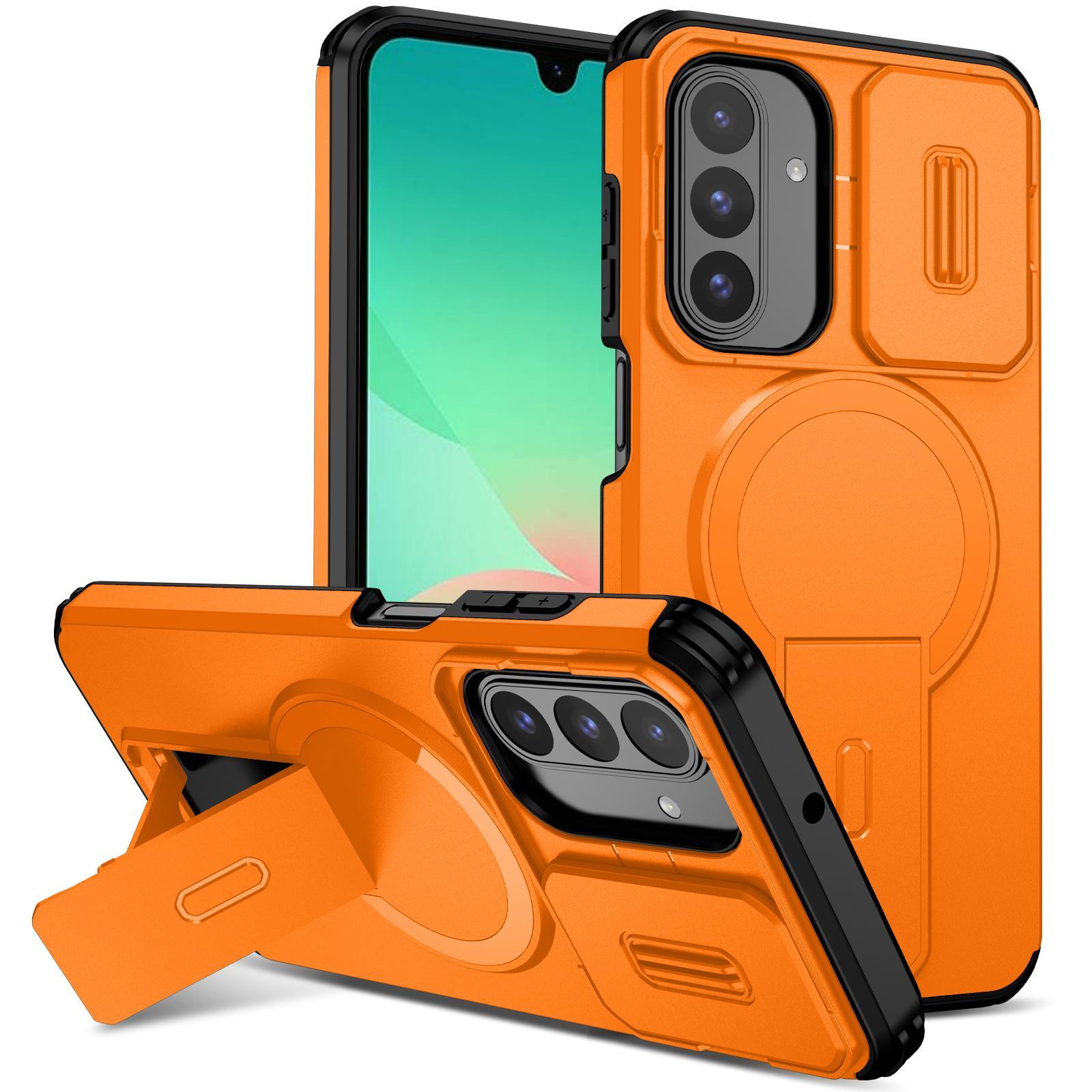 For Samsung Galaxy A57 5G Sliding Camshield MagSafe Holder Phone Case(Orange)