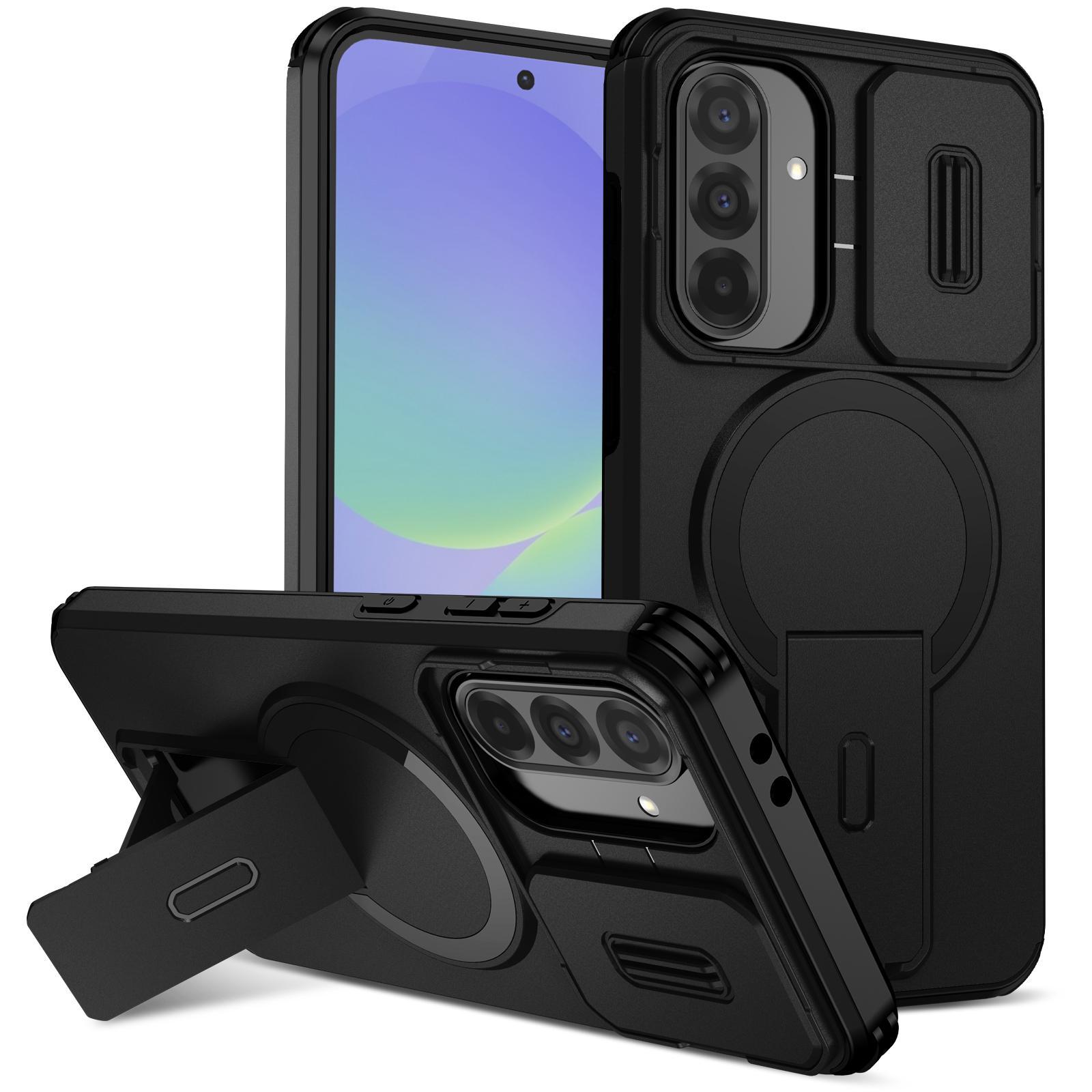 For Samsung Galaxy A57 5G Sliding Camshield MagSafe Holder Phone Case(Orange)