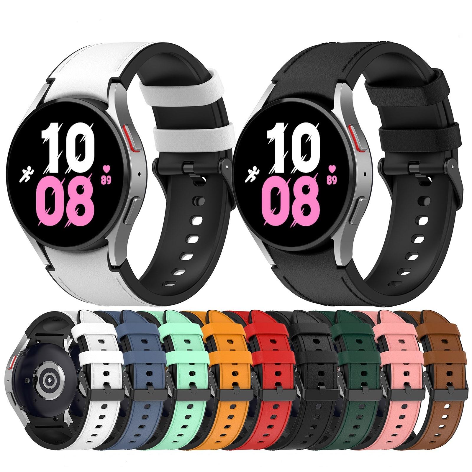 For Samsung Galaxy Watch 6 Classic Silicone Leather Black Buckle Watch Band(Black)