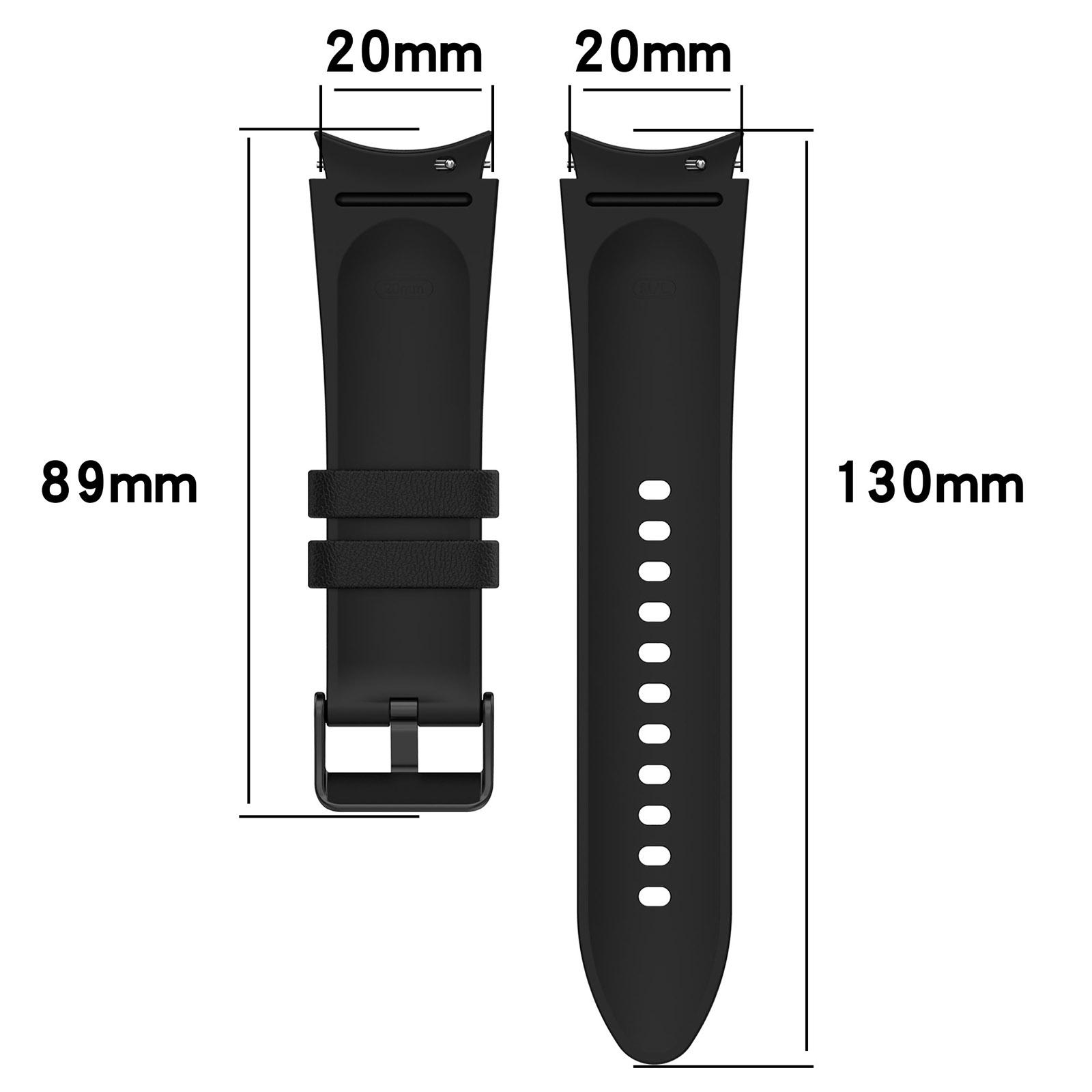 For Samsung Galaxy Watch 6 Classic Silicone Leather Black Buckle Watch Band(Black)