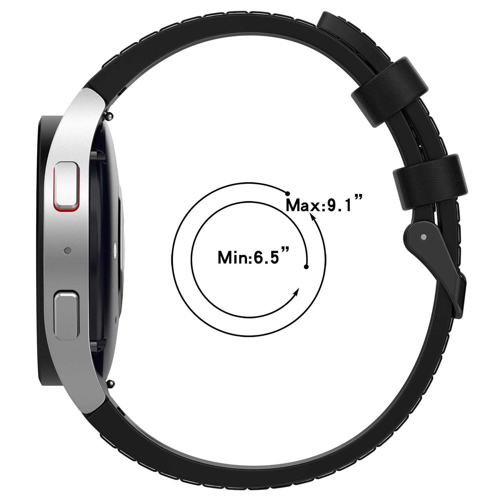 For Samsung Galaxy Watch 6 Classic Silicone Leather Black Buckle Watch Band(Black)