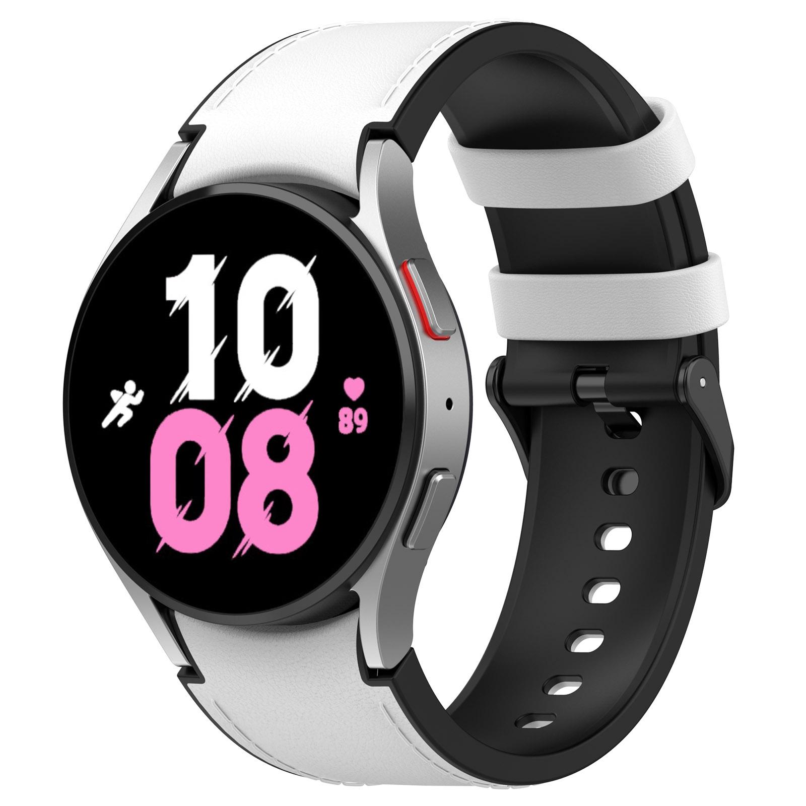 For Samsung Galaxy Watch 6 Classic Silicone Leather Black Buckle Watch Band(Black)