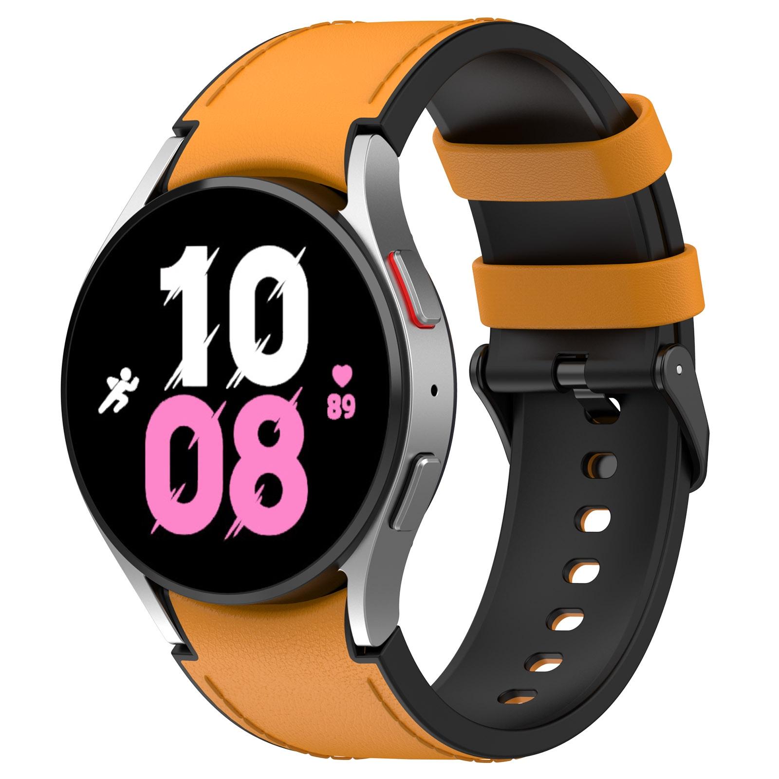 For Samsung Galaxy Watch 6 Classic Silicone Leather Black Buckle Watch Band(Black)