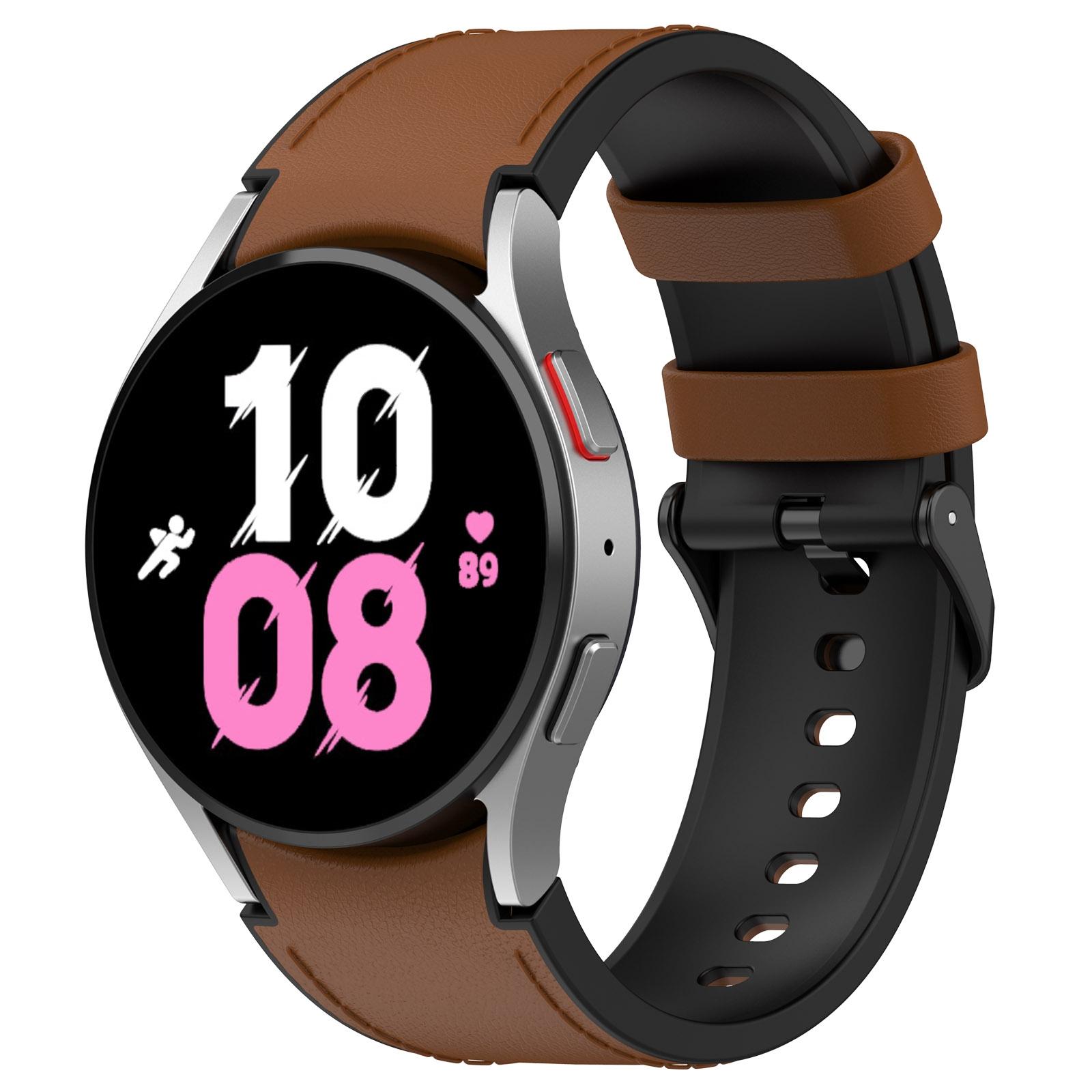 For Samsung Galaxy Watch 6 Classic Silicone Leather Black Buckle Watch Band(Black)