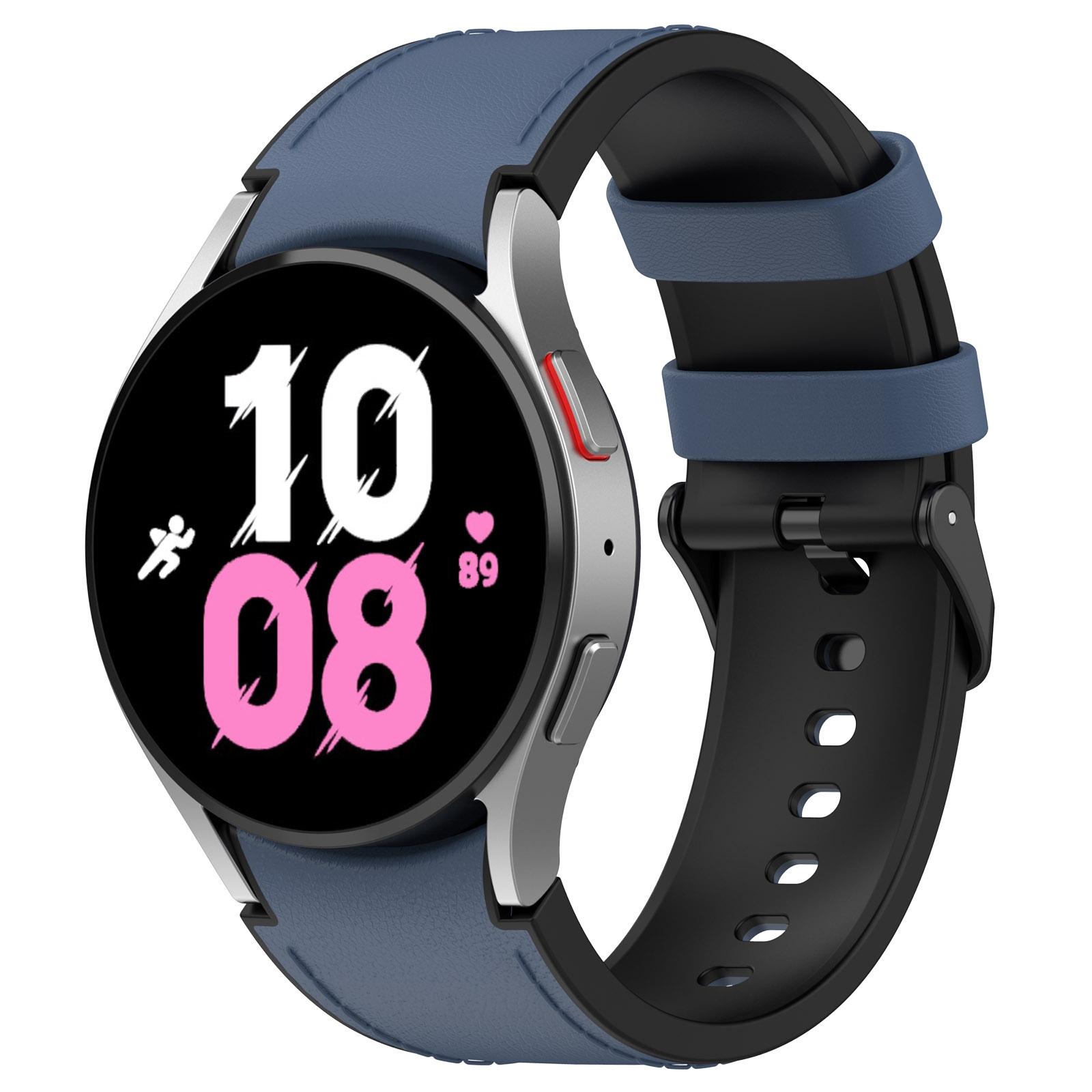 For Samsung Galaxy Watch 6 Classic Silicone Leather Black Buckle Watch Band(Black)