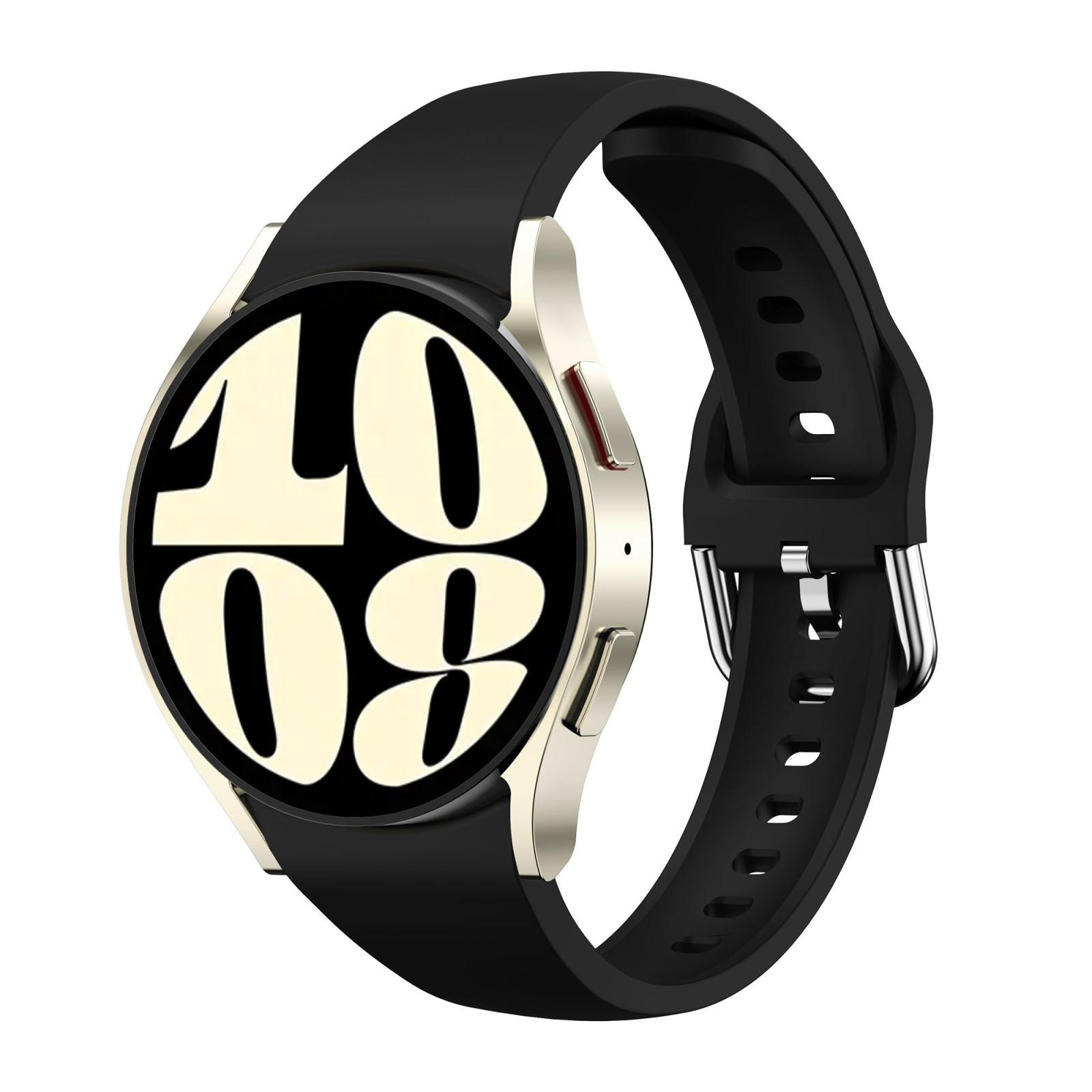 For Samsung Galaxy Watch FE / 7 / 6 / 5 / 4 Slim Silicone Watch Band(Black)