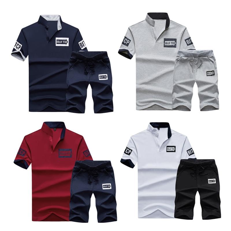Summer Men T-Shirt Half-Sleeved Sports Suit, Size: L(White)