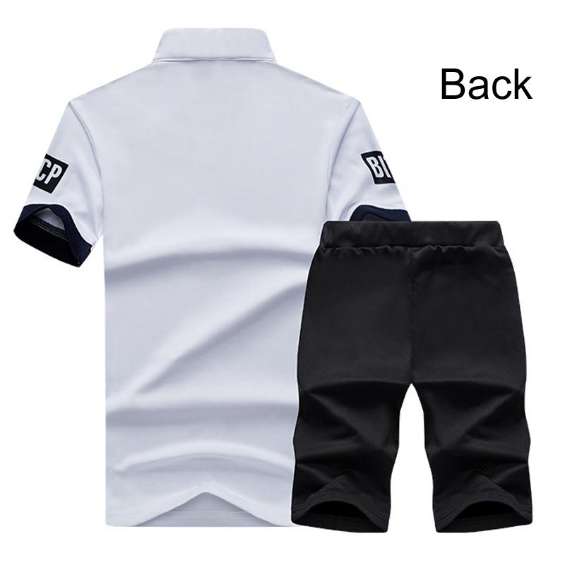 Summer Men T-Shirt Half-Sleeved Sports Suit, Size: L(White)