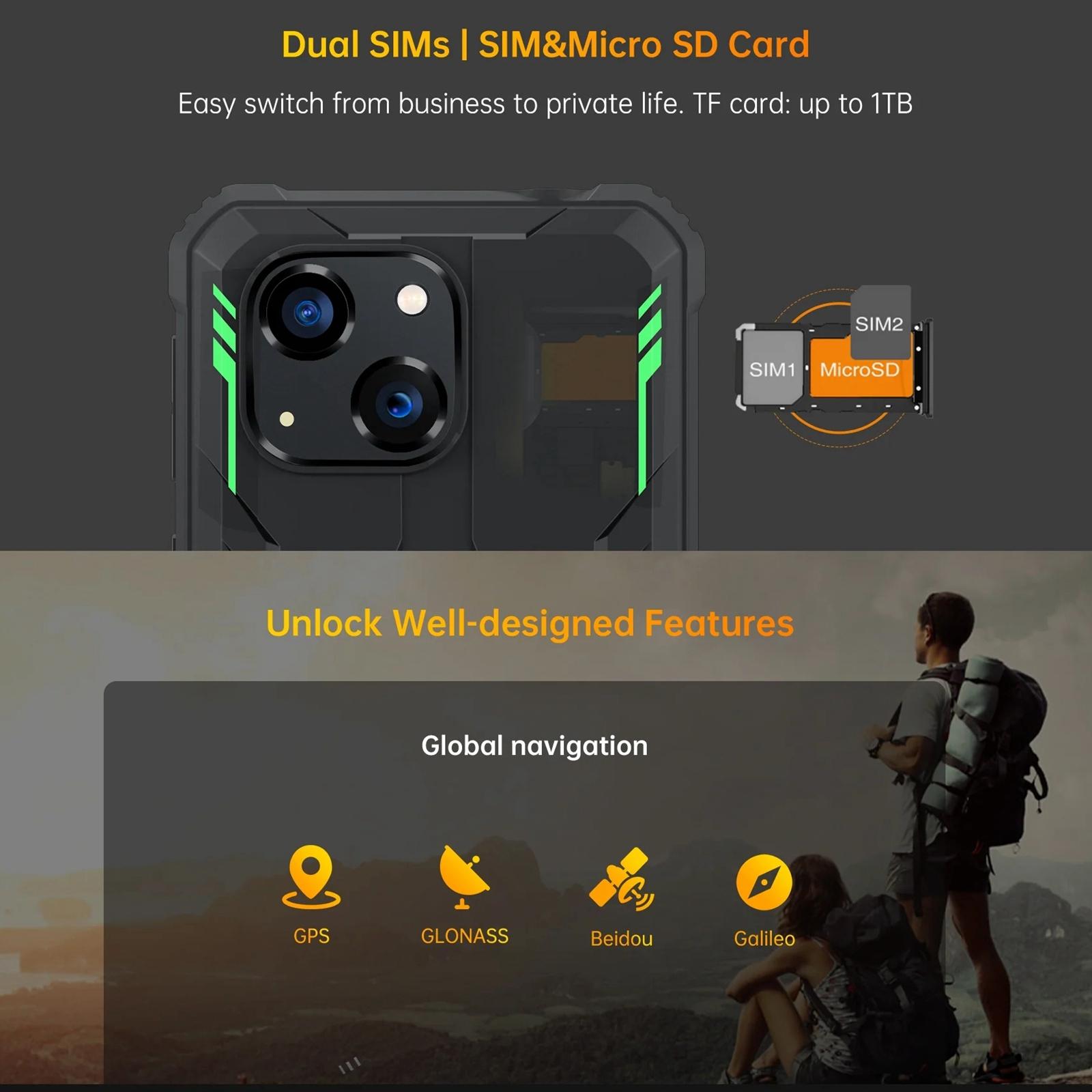 HK Warehouse Oukitel WP32, 4GB+128GB, IP68-IP69K, 5.93 inch Android 13 Unisoc Tiger T606 Octa-core, NFC, OTG, Network: 4GGreen