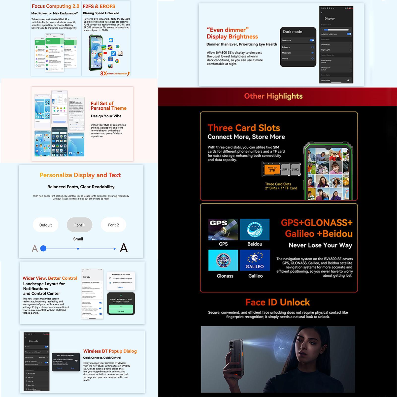 HK Warehouse Blackview BV4800 SE Rugged Phone, 4GB+64GB, 6.56 inch Android 15 UMS9320E T615 Octa Core, Network: 4G, OTG, NFC Orange