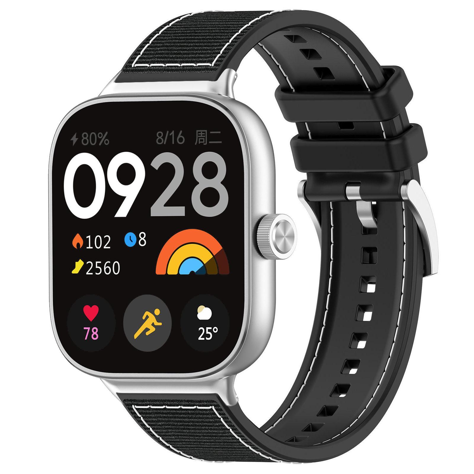 for xiaomi band 9 pro-redmi watch6-5-4 20mm xdfind hybrid nylon braid silicone watch bandblack