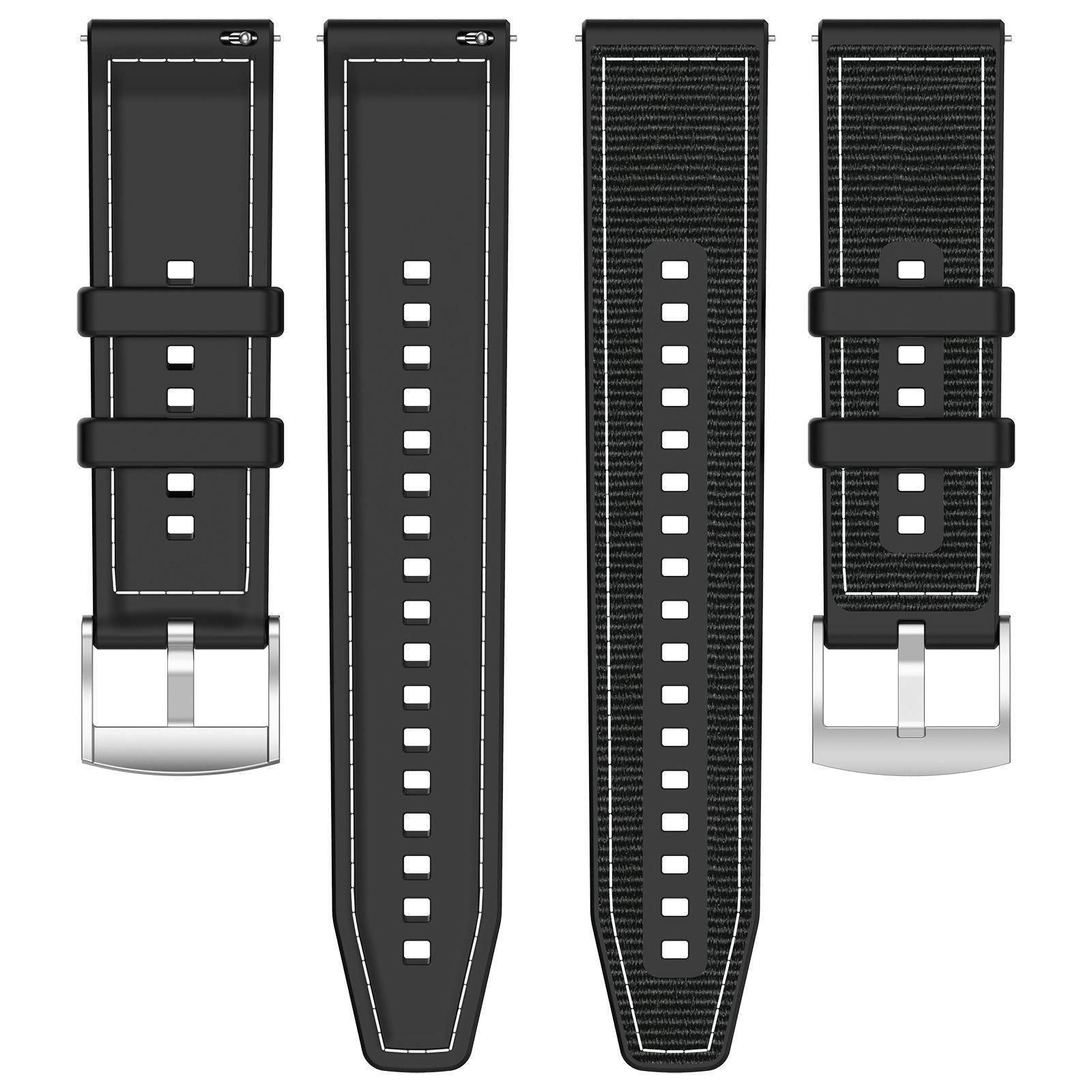 For Xiaomi Band 9 Pro-Redmi Watch6-5-4 20mm xDfind Hybrid Nylon Braid Silicone Watch BandBlack
