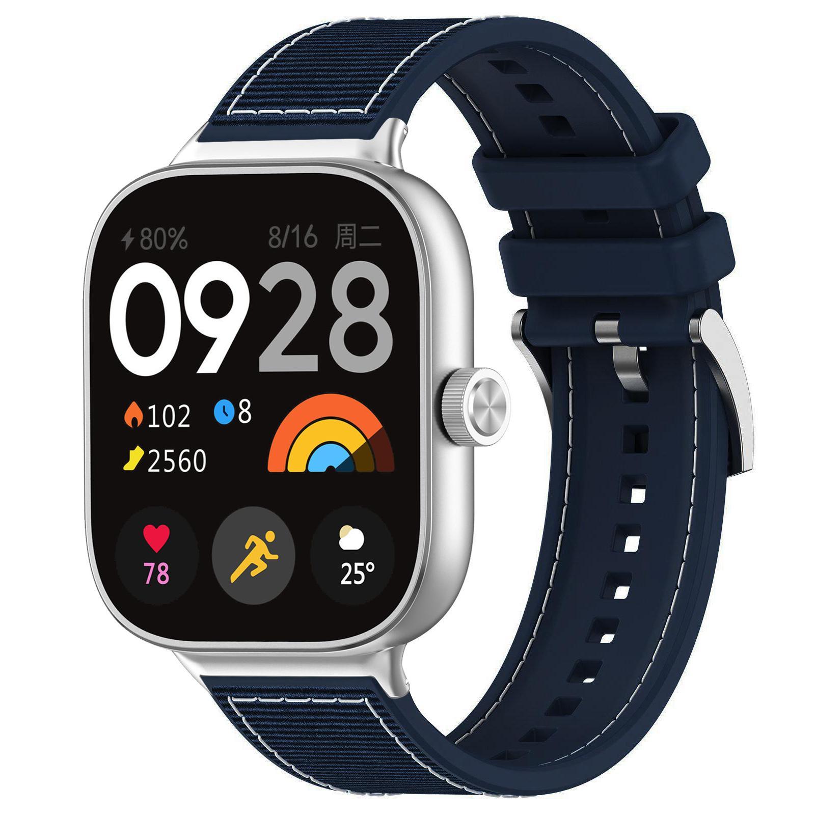 For Xiaomi Band 9 Pro-Redmi Watch6-5-4 20mm xDfind Hybrid Nylon Braid Silicone Watch BandBlack