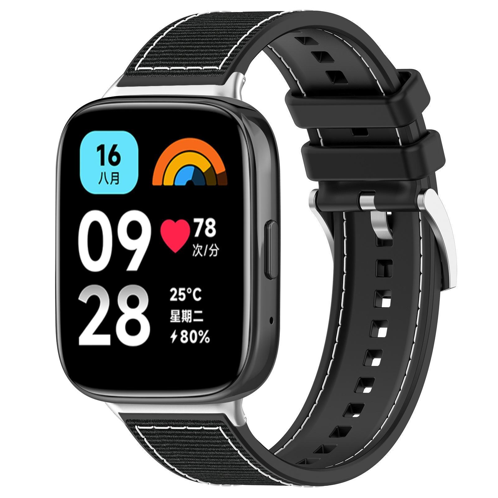 For Xiaomi Band 9 Pro-Redmi Watch6-5-4 20mm xDfind Hybrid Nylon Braid Silicone Watch BandBlack