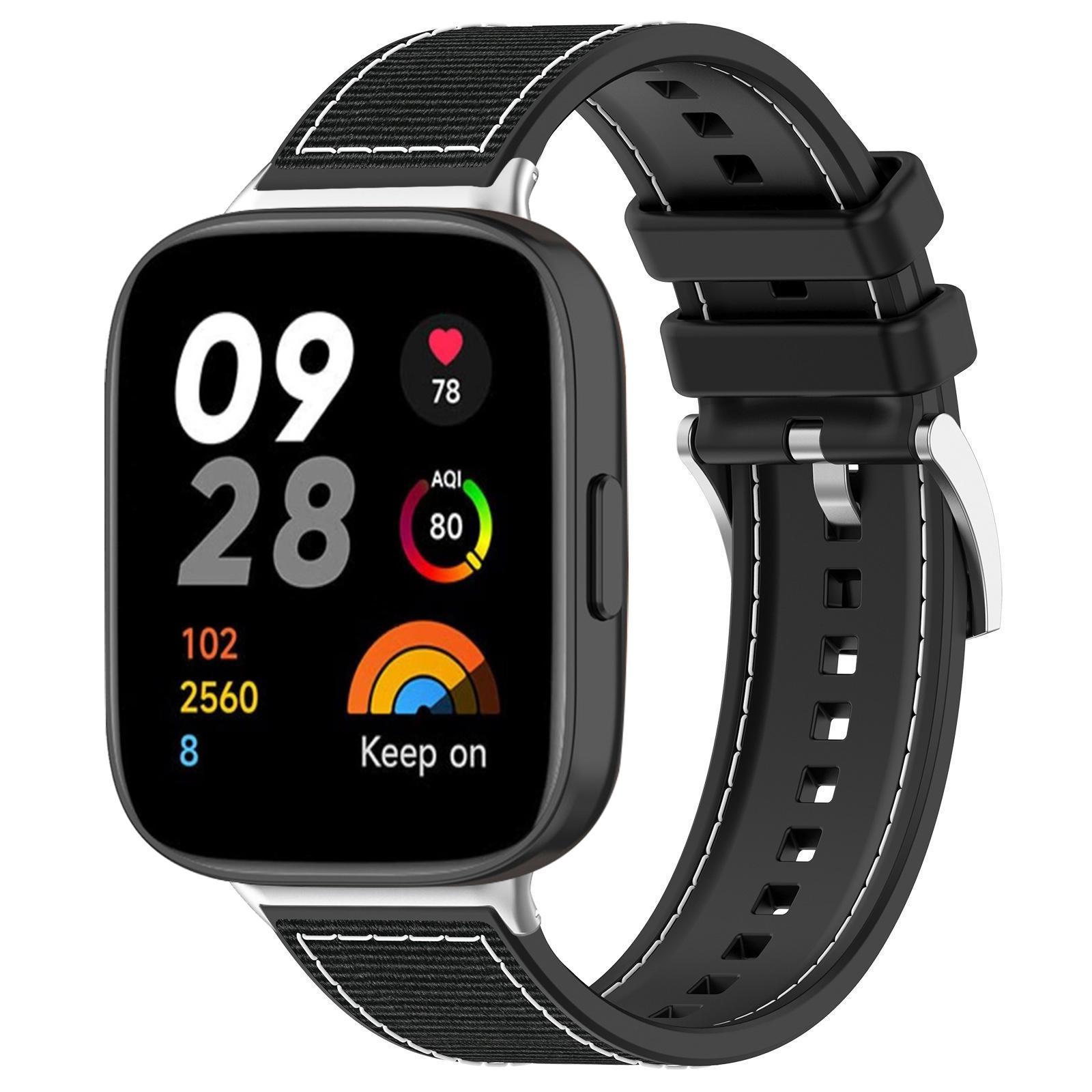 For Xiaomi Band 9 Pro-Redmi Watch6-5-4 20mm xDfind Hybrid Nylon Braid Silicone Watch BandBlack
