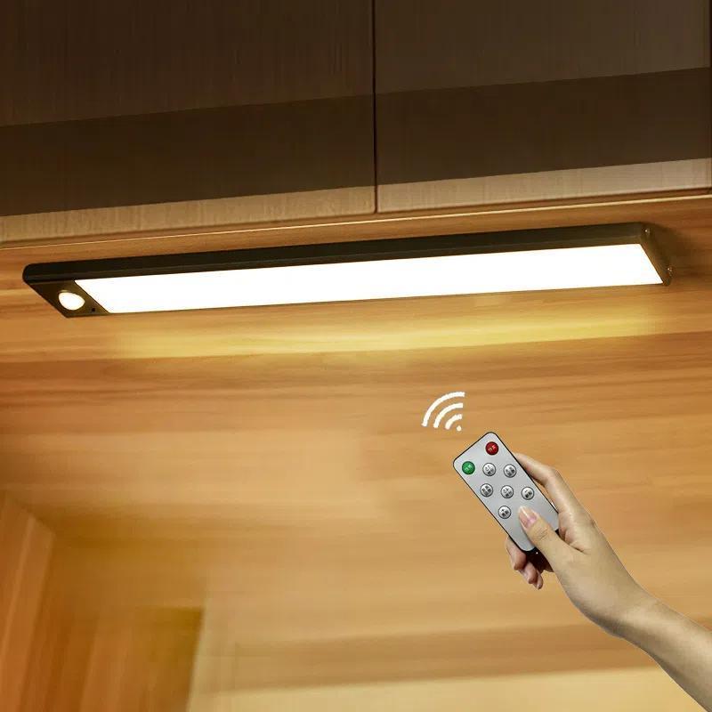40cm Rechargeable Motion Sensor Light Bar Cabinet Wardrobe Lamp With Remote Control Silver