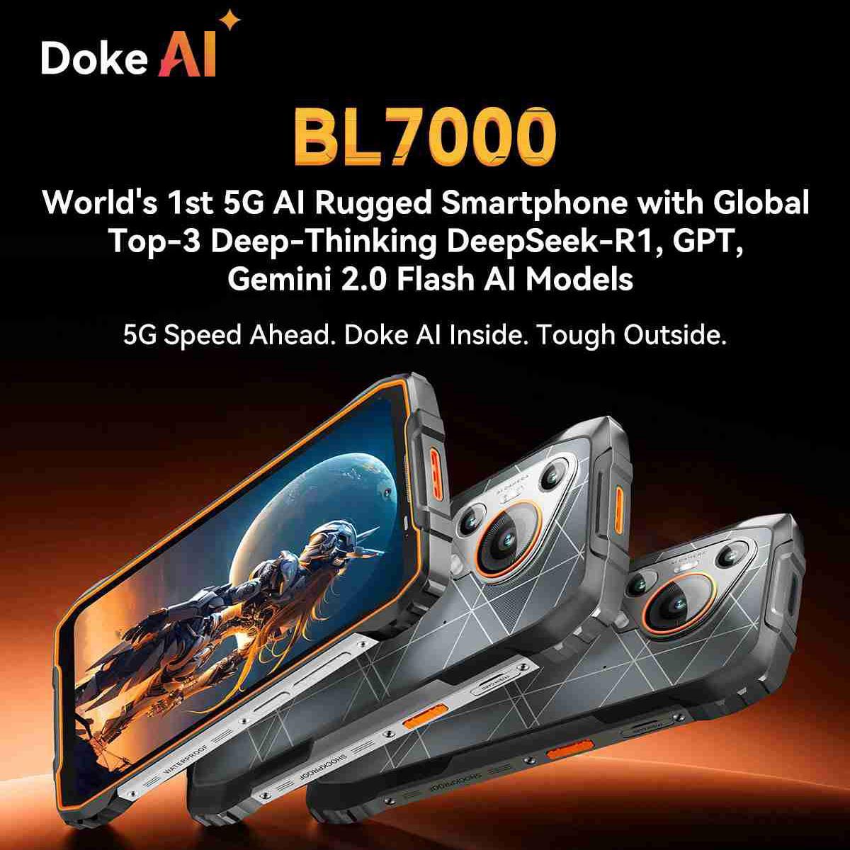 HK Warehouse Blackview BL7000 Rugged Phone, 8GB+256GB, 6.78 inch Android 15 MediaTek Dimensity 6300 Octa Core, Network: 5G, NFC, OTG Black