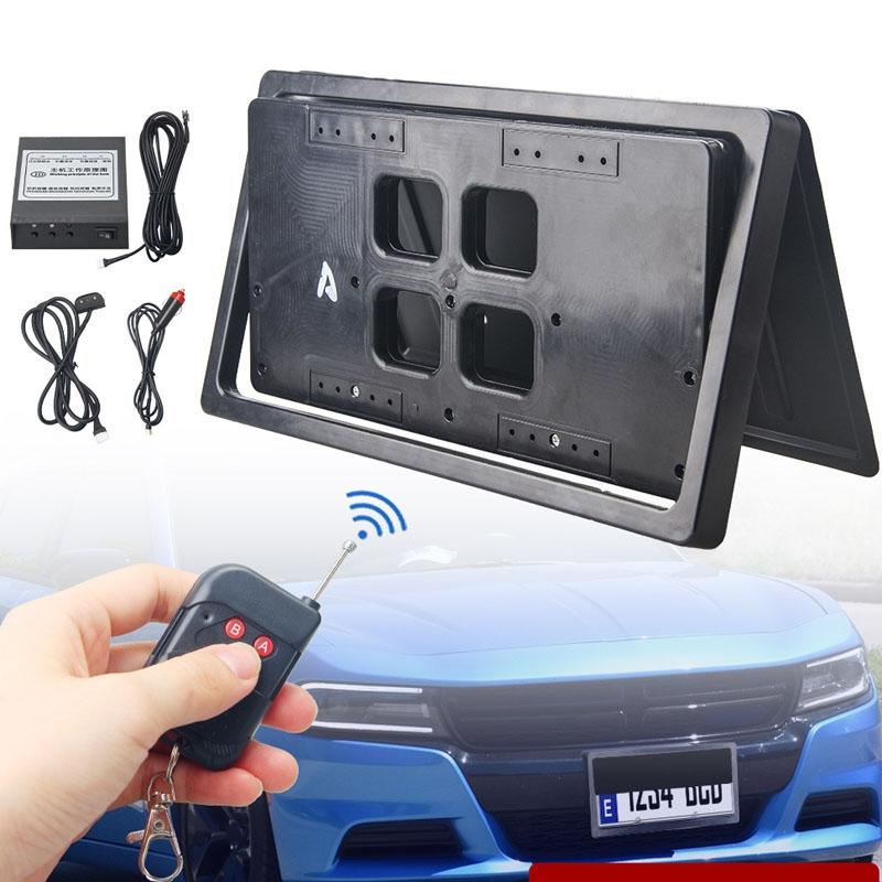 us standard car flip retractable license plate holder hidden shutter cover license plate holder