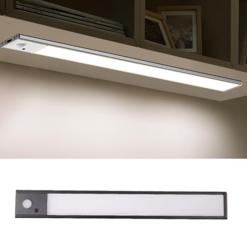 20cm rechargeable motion sensor light bar cabinet wardrobe lamp with remote control black