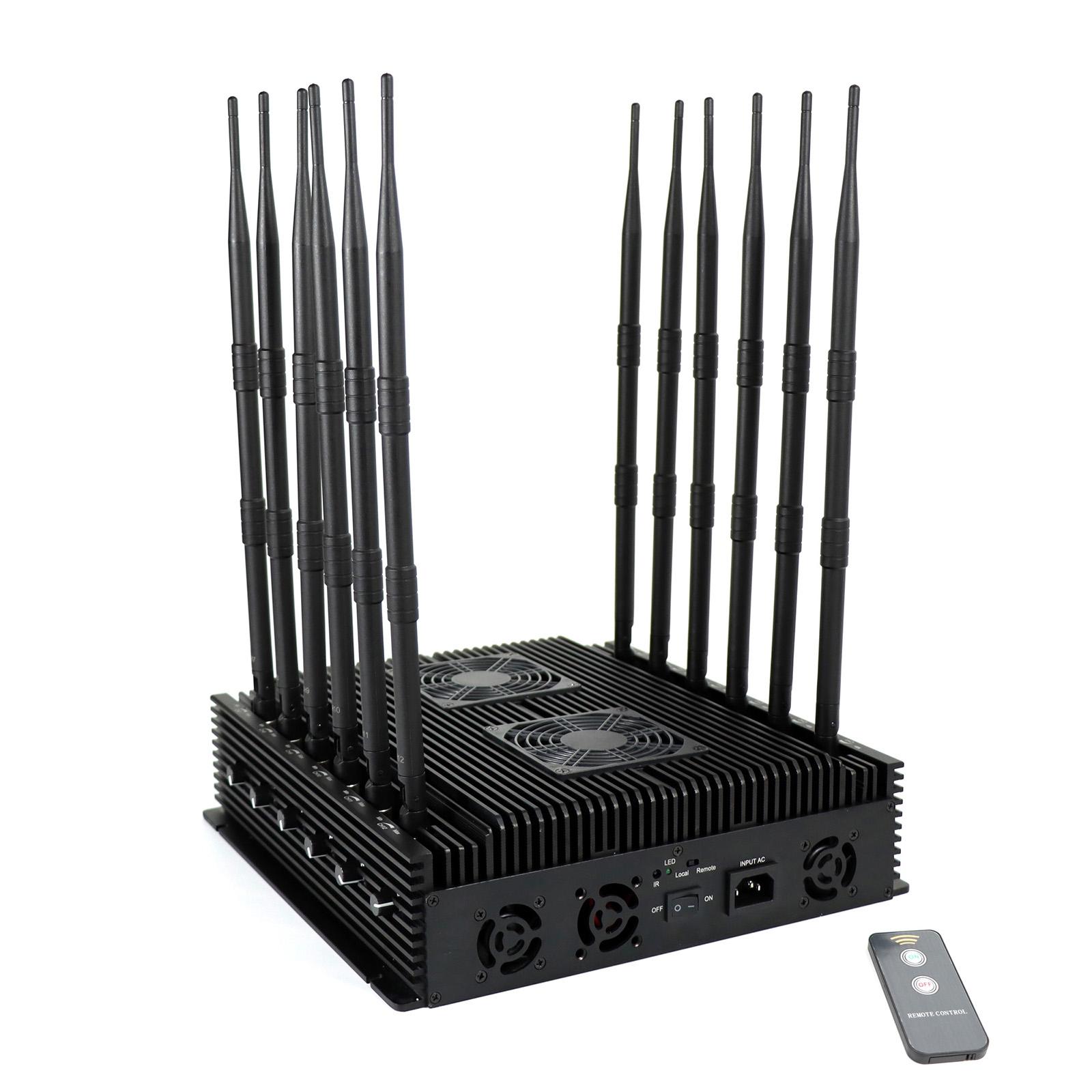 JAX-121P-12 2G-3G-4G-5G-2.4Ghz-5Ghz WIFI-GPS Signal JammerGrey