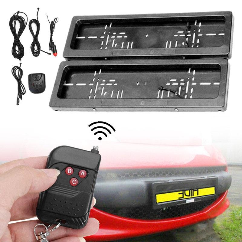 US Standard Car Flip Retractable License Plate Holder Hidden Shutter Cover License Plate Holder
