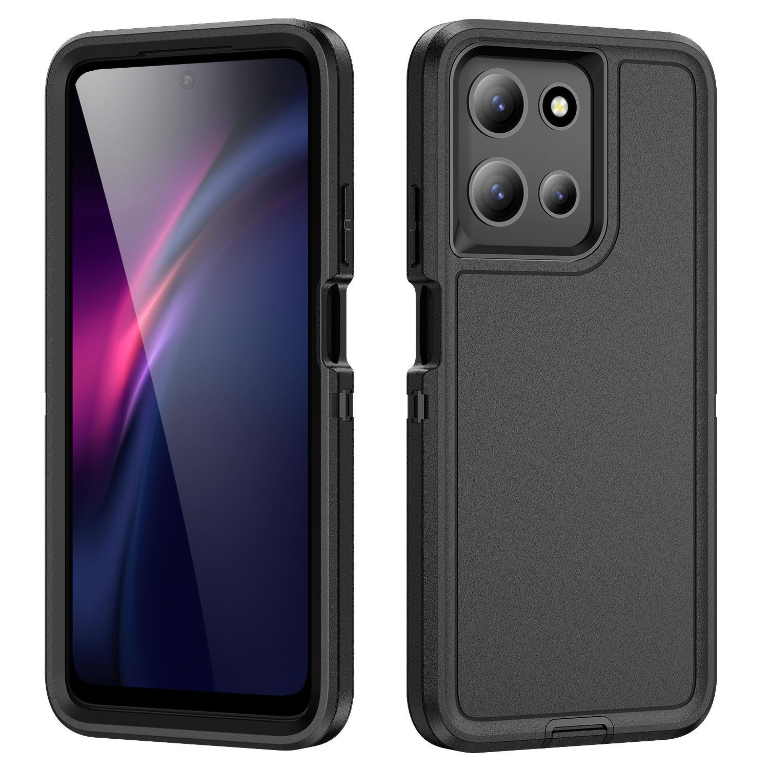 for motorola moto g 5g 2025 life waterproof rugged pc + silicone phone caseblack