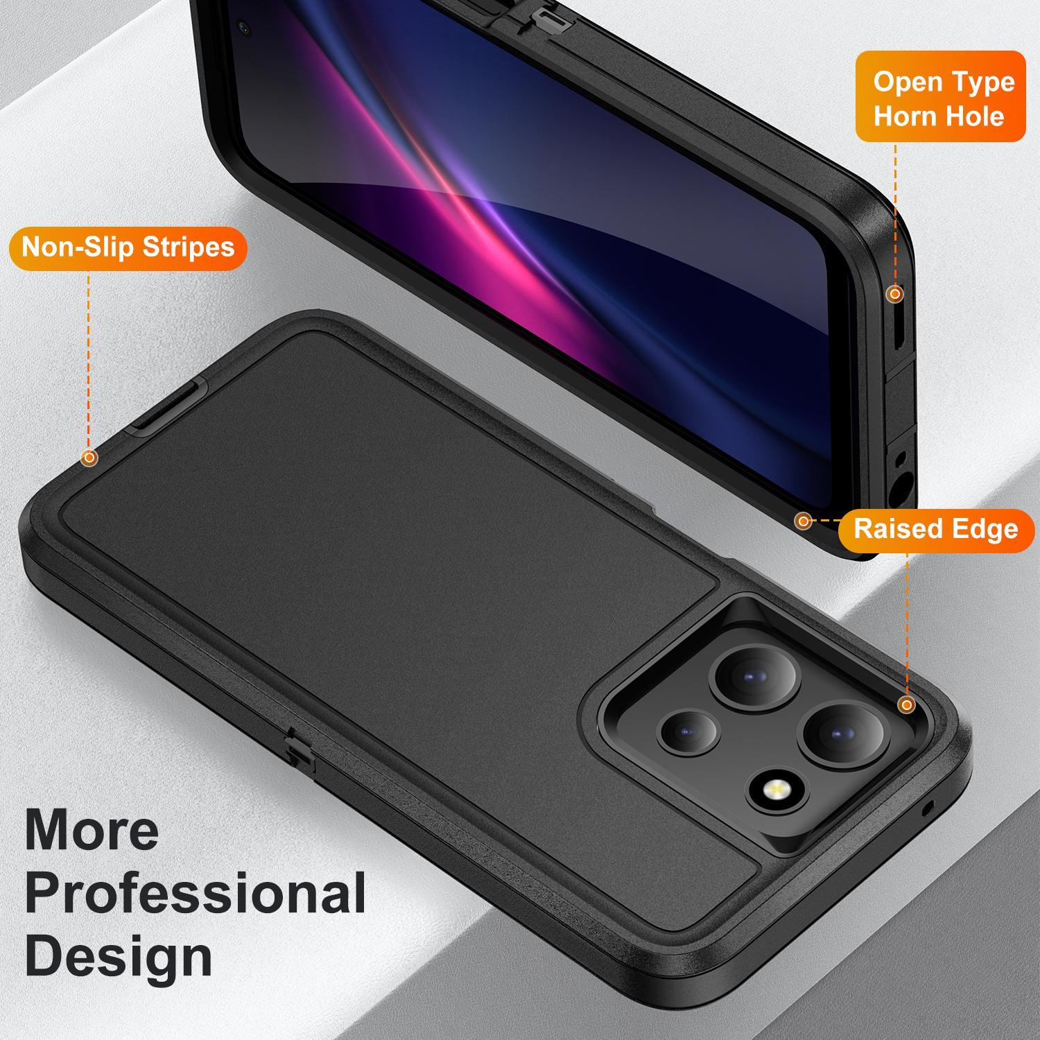 For Motorola Moto G 5G 2025 Life Waterproof Rugged PC + Silicone Phone CaseBlack