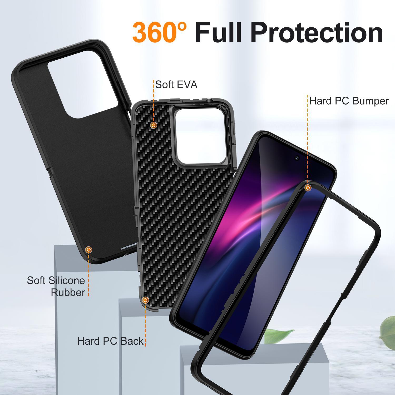 For Motorola Moto G 5G 2025 Life Waterproof Rugged PC + Silicone Phone CaseBlack