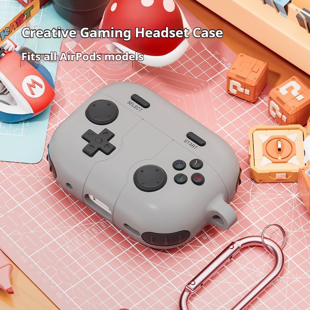 For AirPods Pro 3 Game Console Style Wireless Earphone Silicone CaseDark Grey