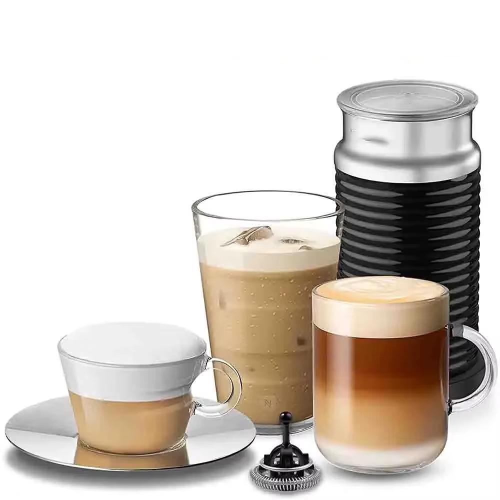 For Nespresso Aeroccino 3 - Aeroccino 4 Milk Frother Attachment Replacement for Hot-Cold Foam Quick FrothingBlack