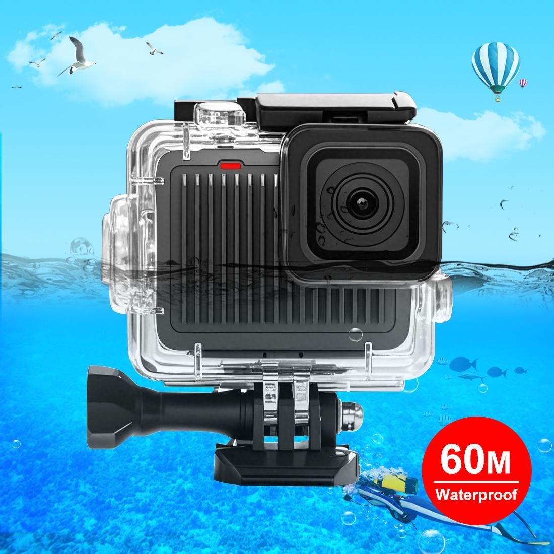 For GoPro HERO 4K 2024 PULUZ 60m - 196ft Waterproof Housing Protective Case with Buckle Basic Mount & Screw Transparent