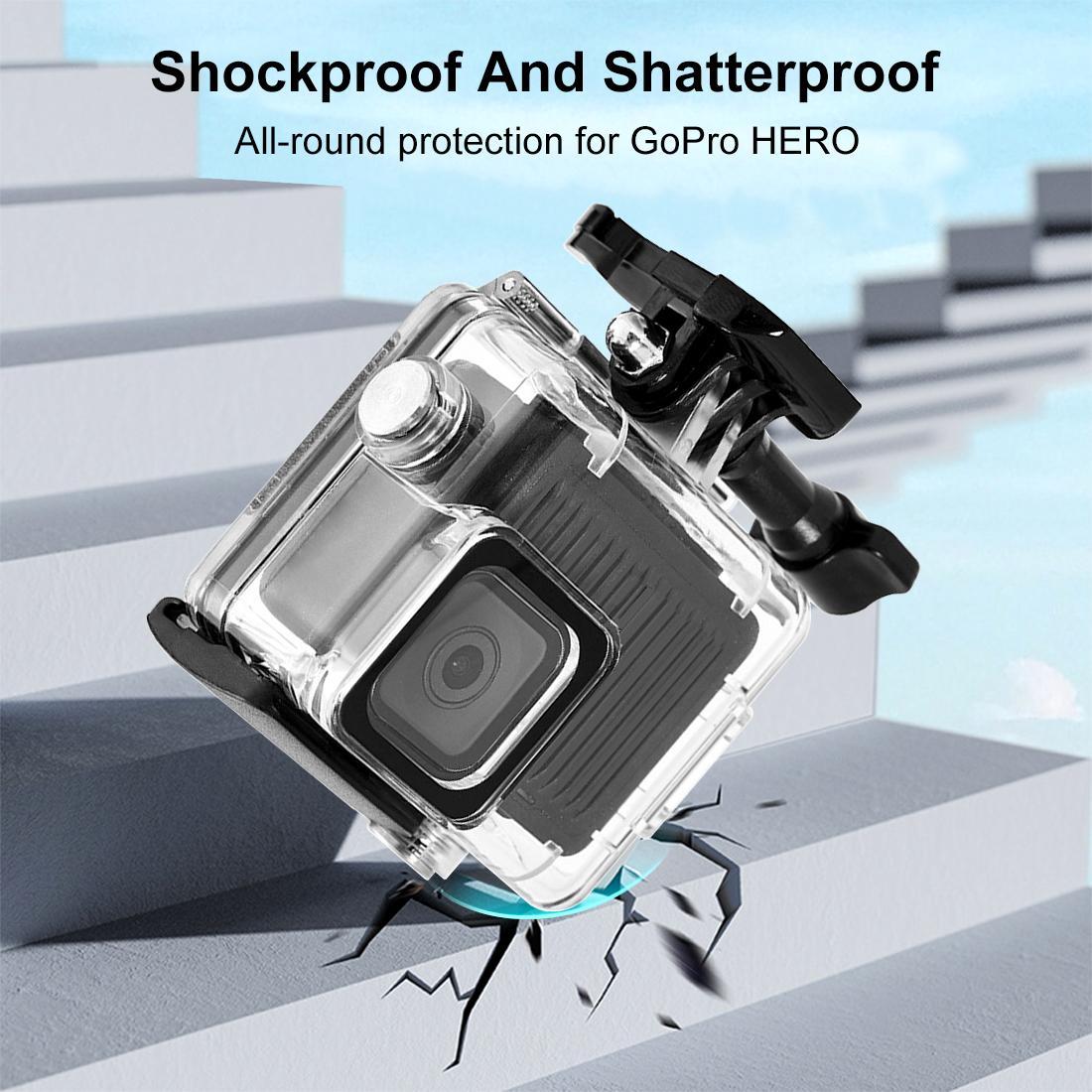 For GoPro HERO 4K 2024 PULUZ 60m - 196ft Waterproof Housing Protective Case with Buckle Basic Mount & Screw Transparent
