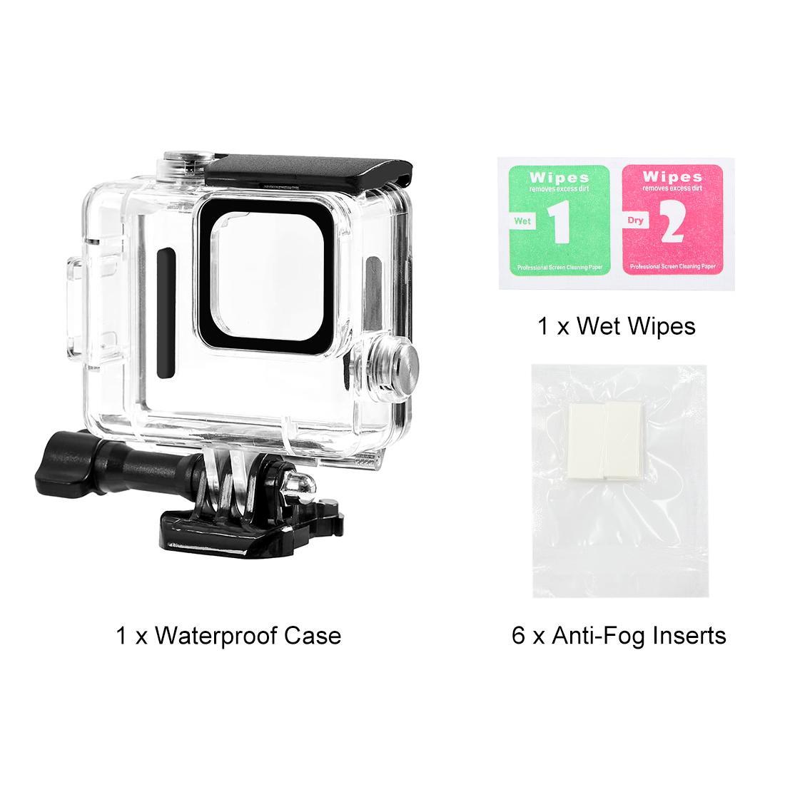 For GoPro HERO 4K 2024 PULUZ 60m - 196ft Waterproof Housing Protective Case with Buckle Basic Mount & Screw Transparent