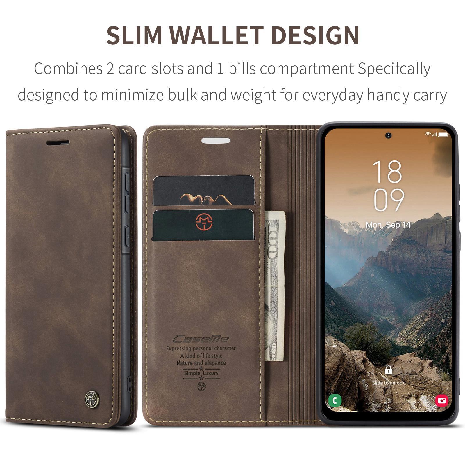 For Samsung Galaxy A36 CaseMe 013 Multifunctional Horizontal Flip Leather Phone CaseCoffee