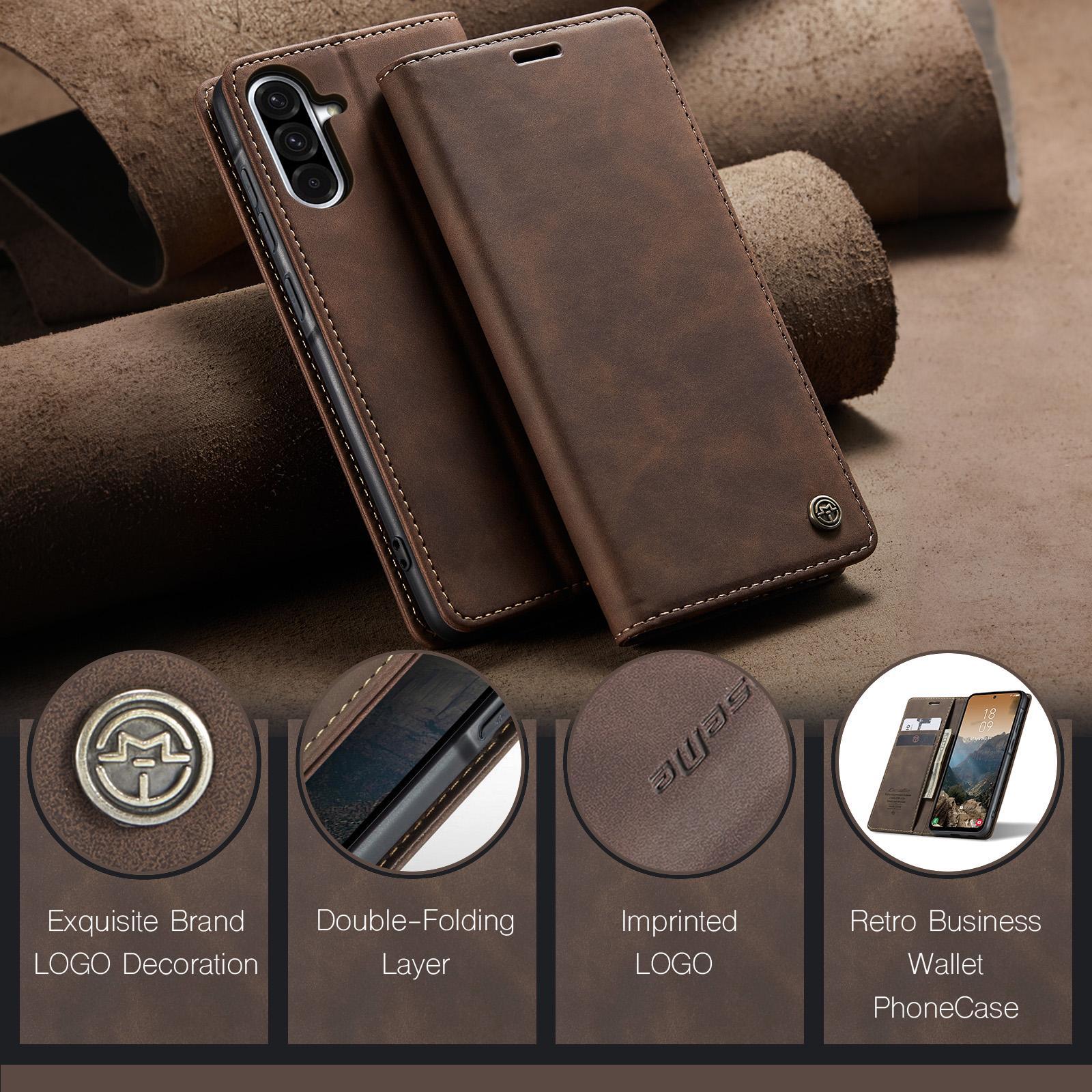 For Samsung Galaxy A36 CaseMe 013 Multifunctional Horizontal Flip Leather Phone CaseCoffee