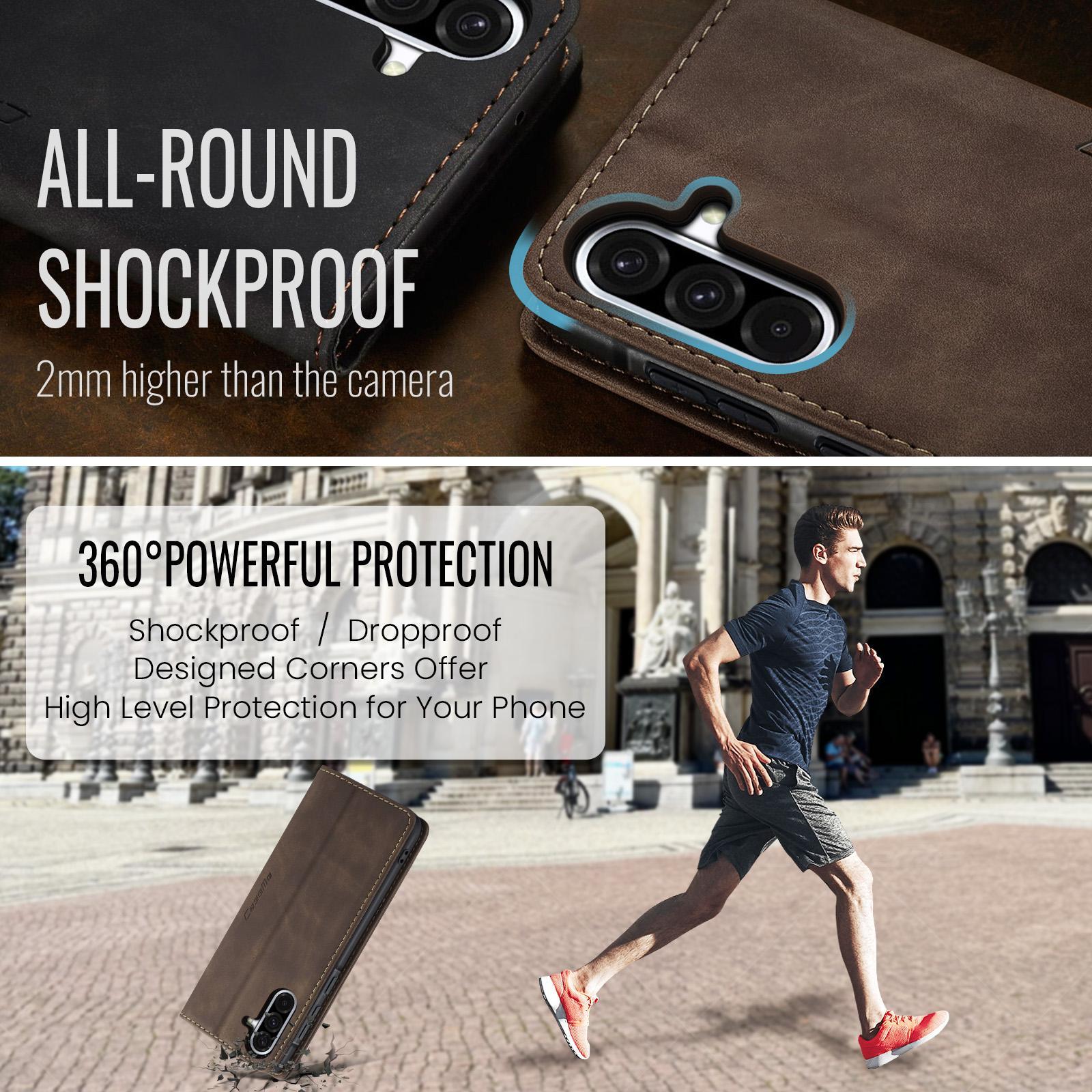 For Samsung Galaxy A36 CaseMe 013 Multifunctional Horizontal Flip Leather Phone CaseCoffee