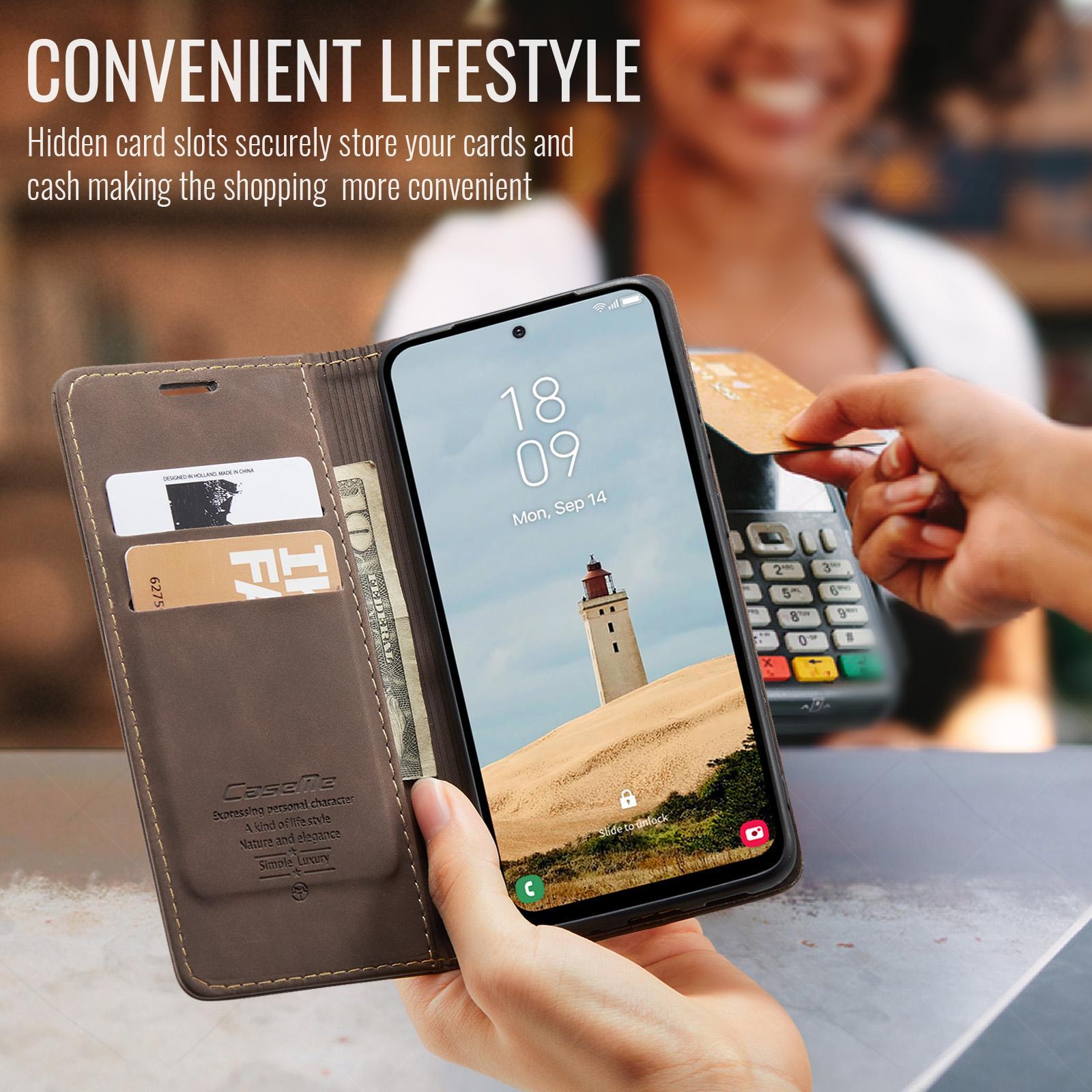 For Samsung Galaxy A36 CaseMe 013 Multifunctional Horizontal Flip Leather Phone CaseCoffee